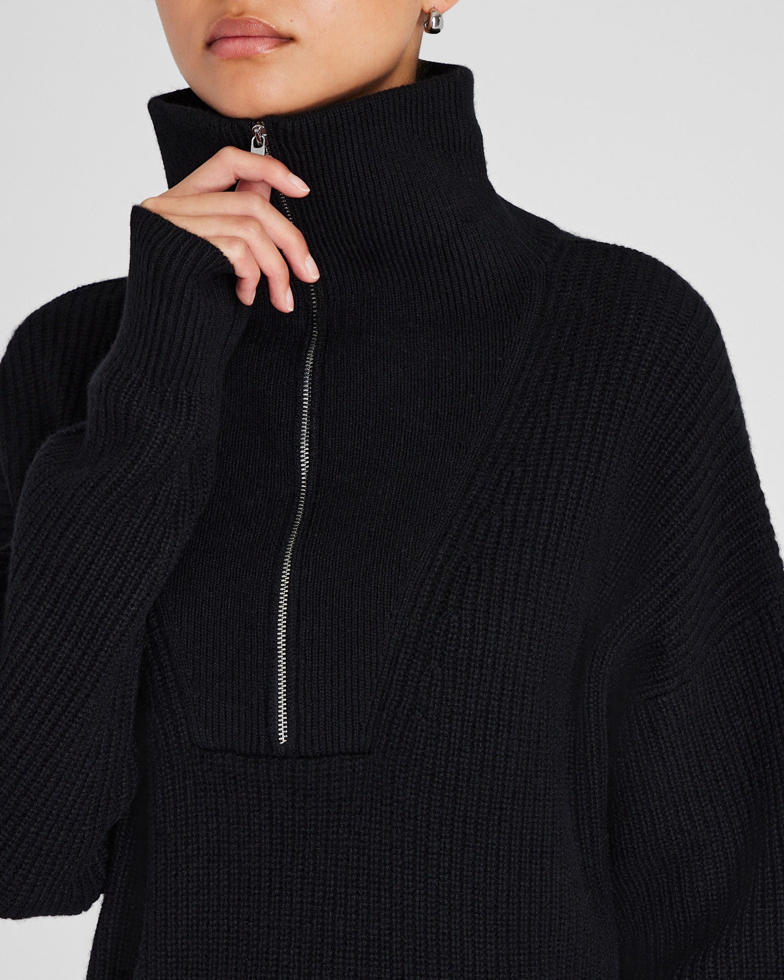 CLUB MONACO - Cashmere Quarter-Zip Sweater - Black