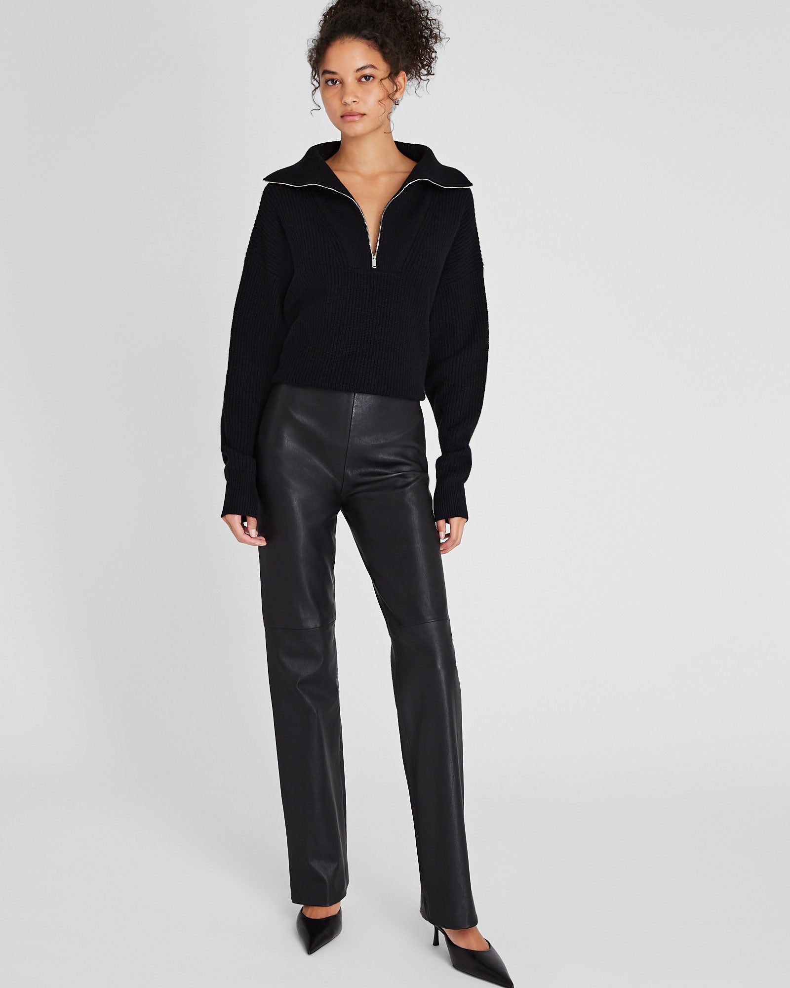 CLUB MONACO - Cashmere Quarter-Zip Sweater - Black