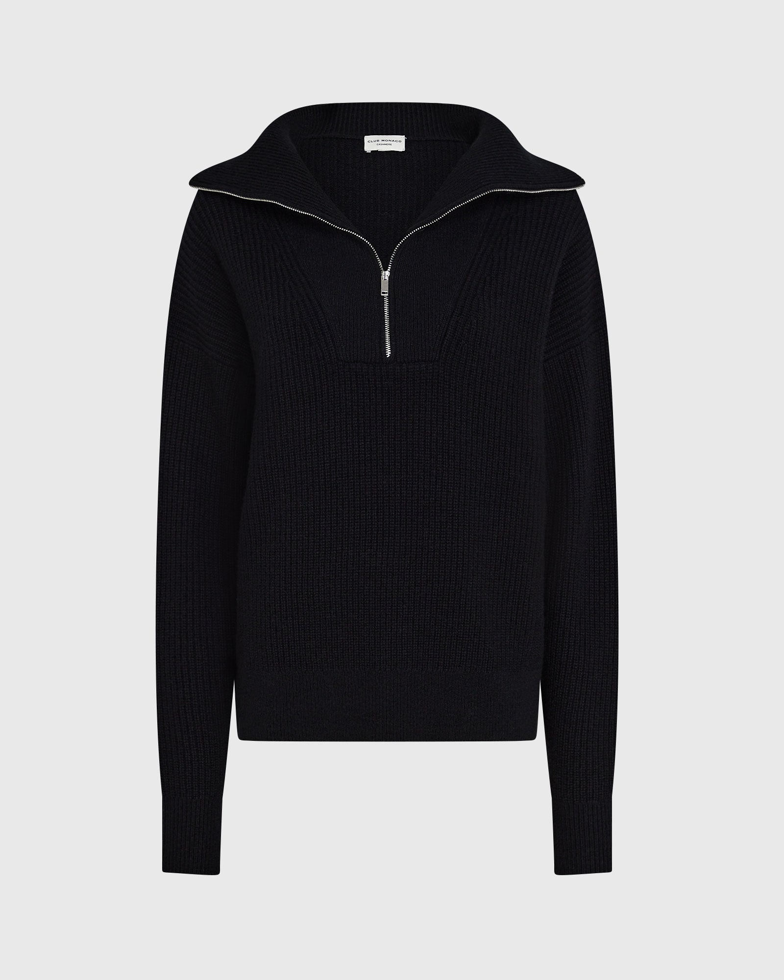CLUB MONACO - Cashmere Quarter-Zip Sweater - Black