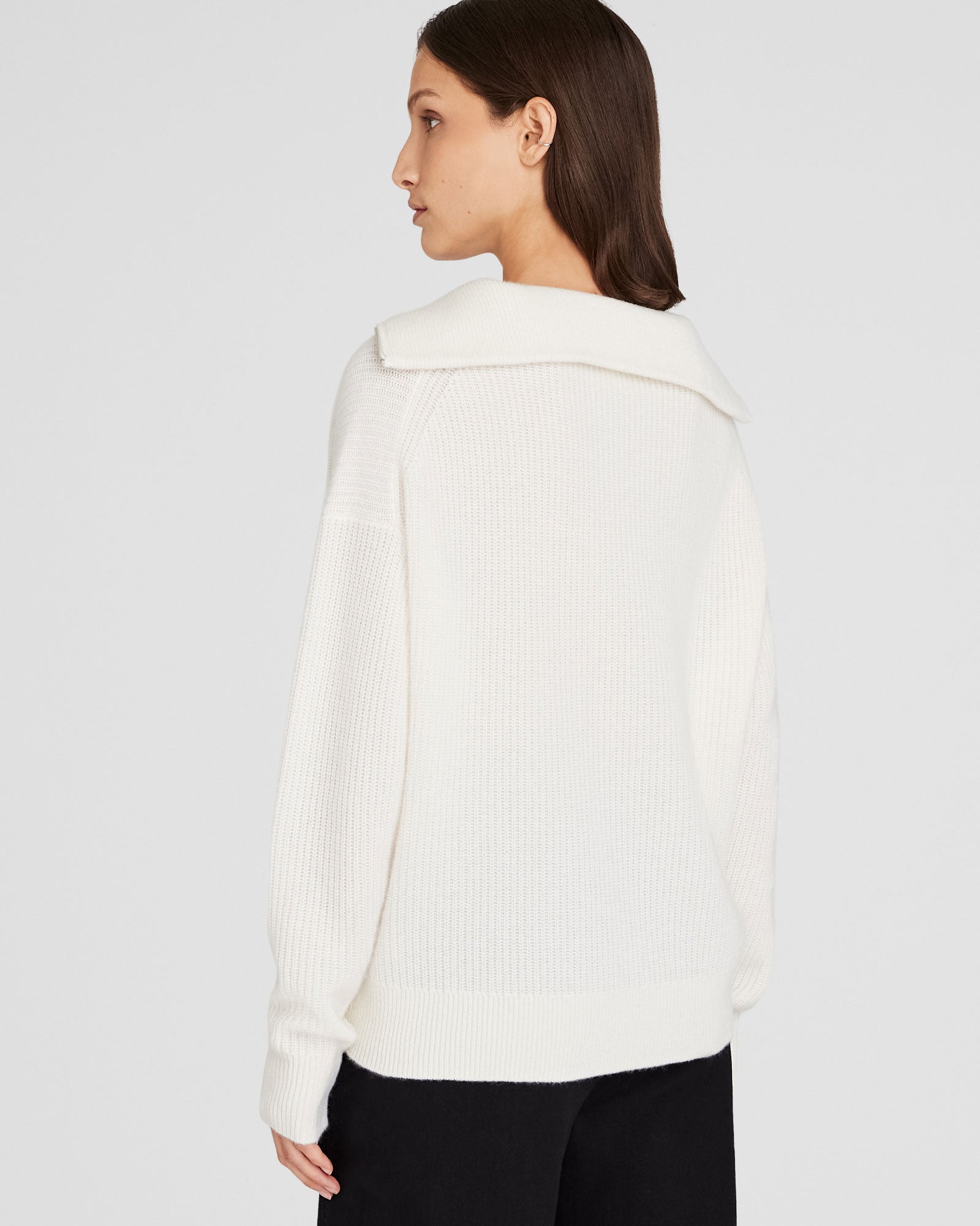 CLUB MONACO - Cashmere Quarter-Zip Sweater - Ivory