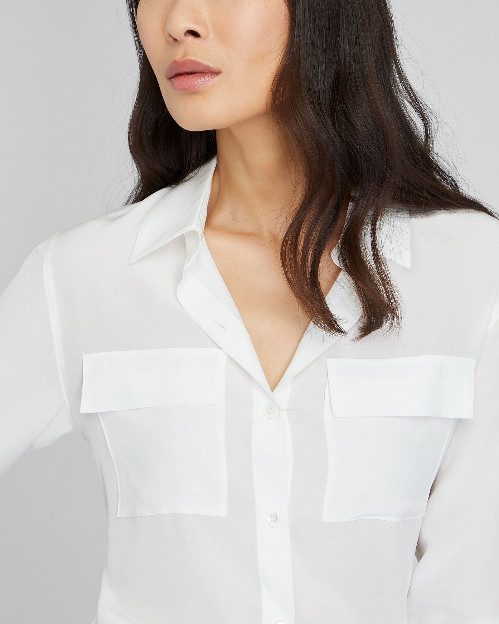 CLUB MONACO - Silk Utility Shirt - White