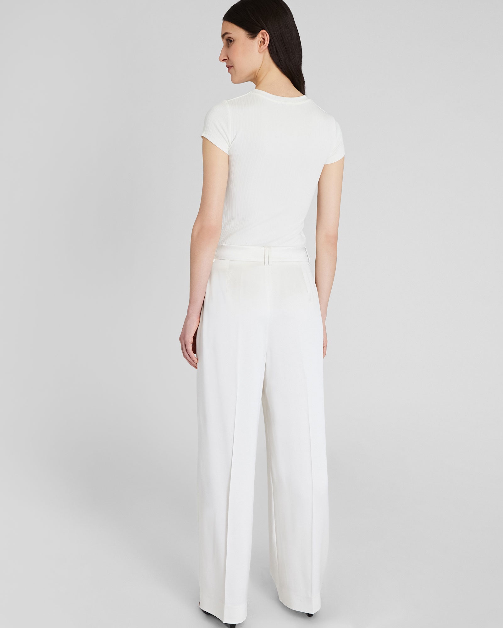 CLUB MONACO - Silk Charmeuse Pleated Pant - Off White