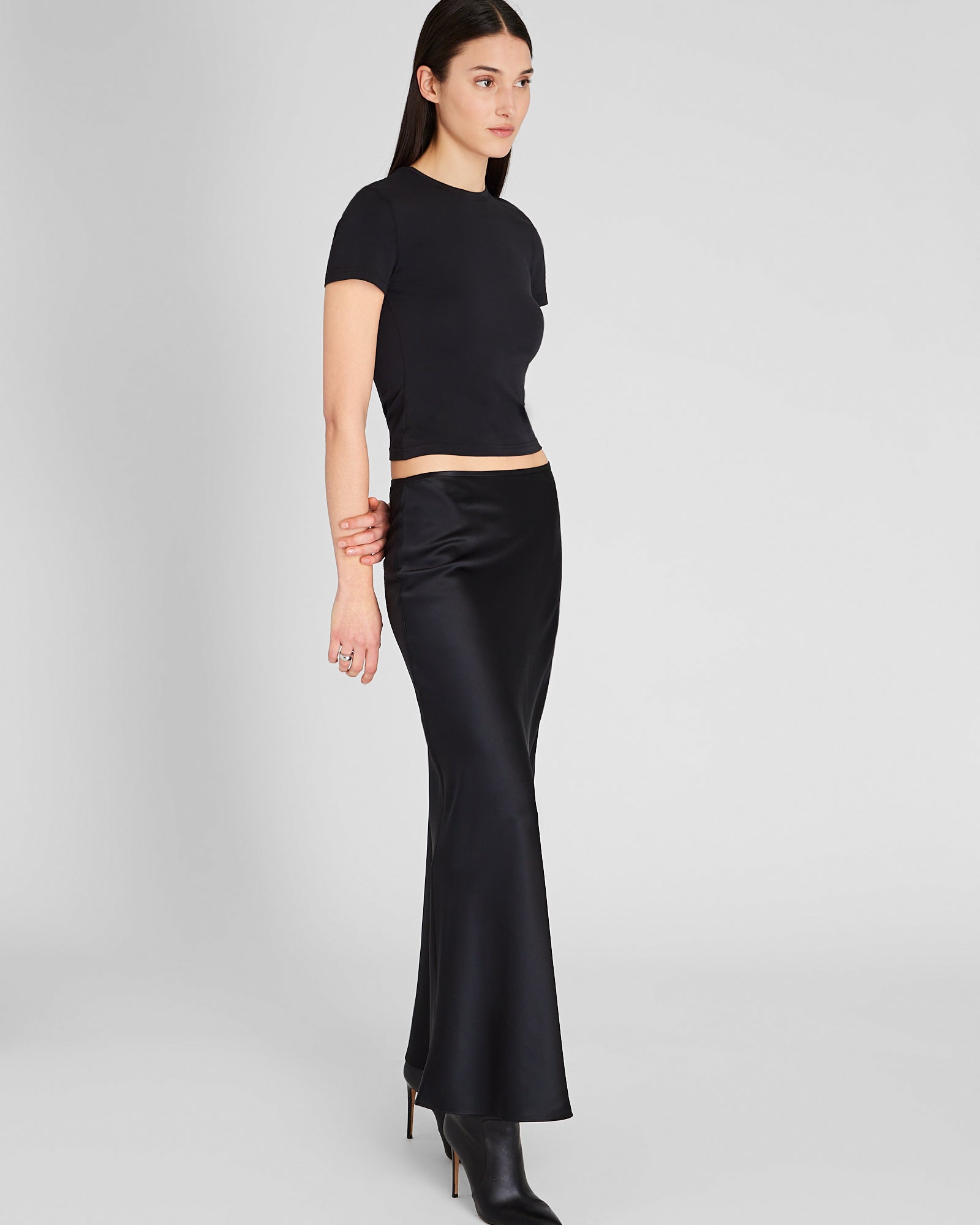 CLUB MONACO - Silk Charmeuse Maxi Skirt - Black