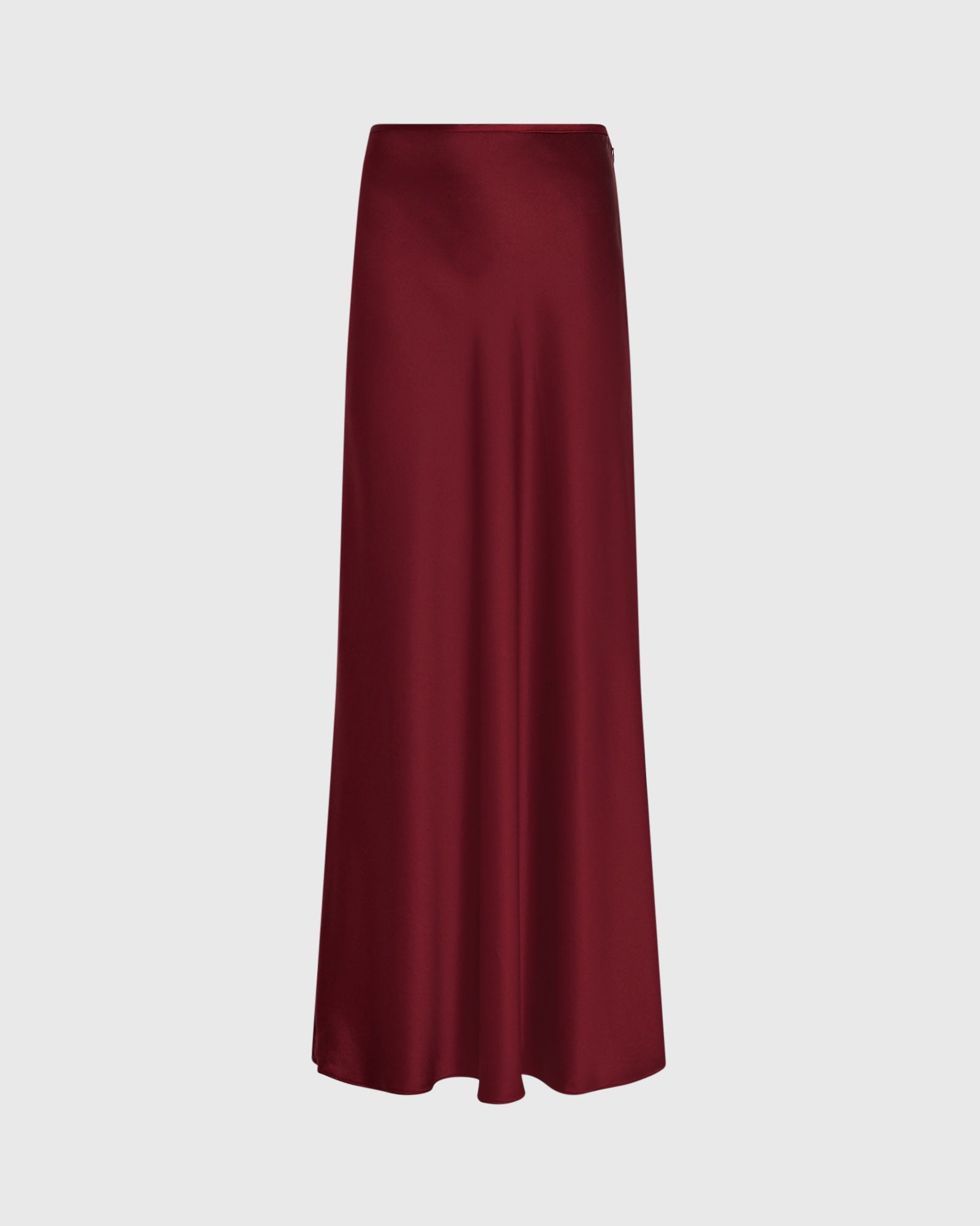 CLUB MONACO - Jupe longue en charmeuse de soie - Bordeaux