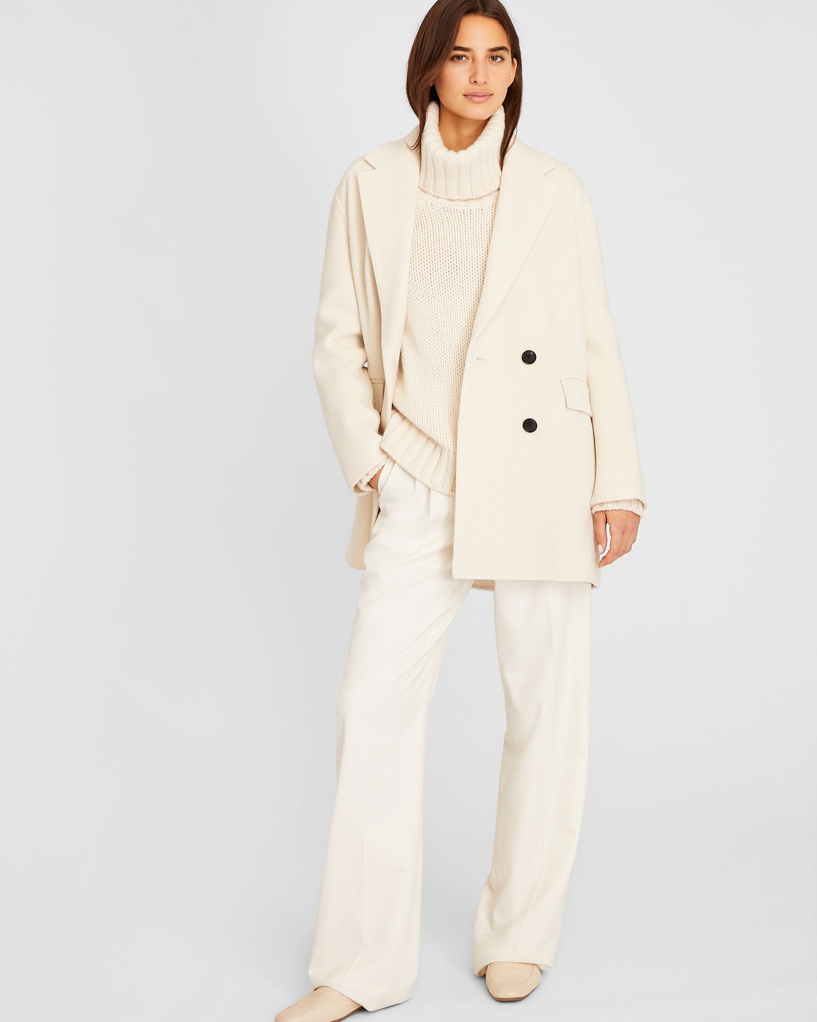 CLUB MONACO - Faith Midi Coat - Antique White
