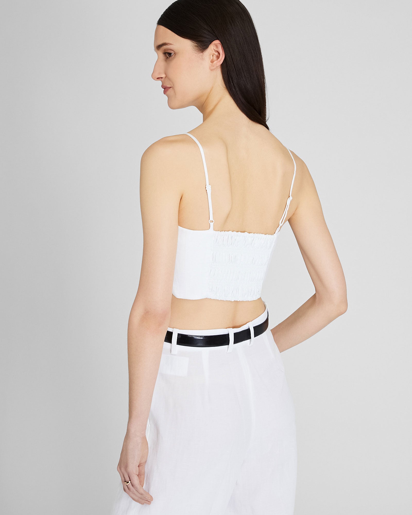 CLUB MONACO - Smocked Bandeau Top - White