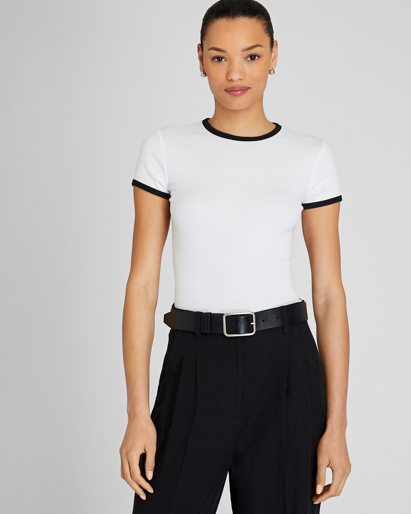 CLUB MONACO - Bowee Ringer Tee - White Base