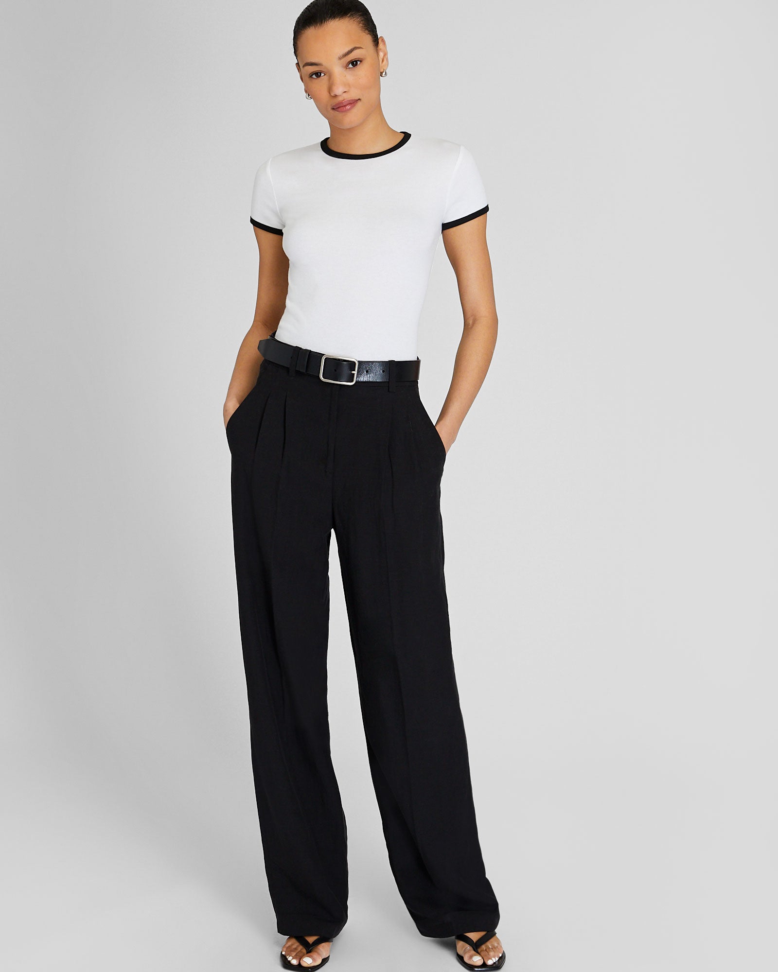 CLUB MONACO - Bowee Ringer Tee - White Base