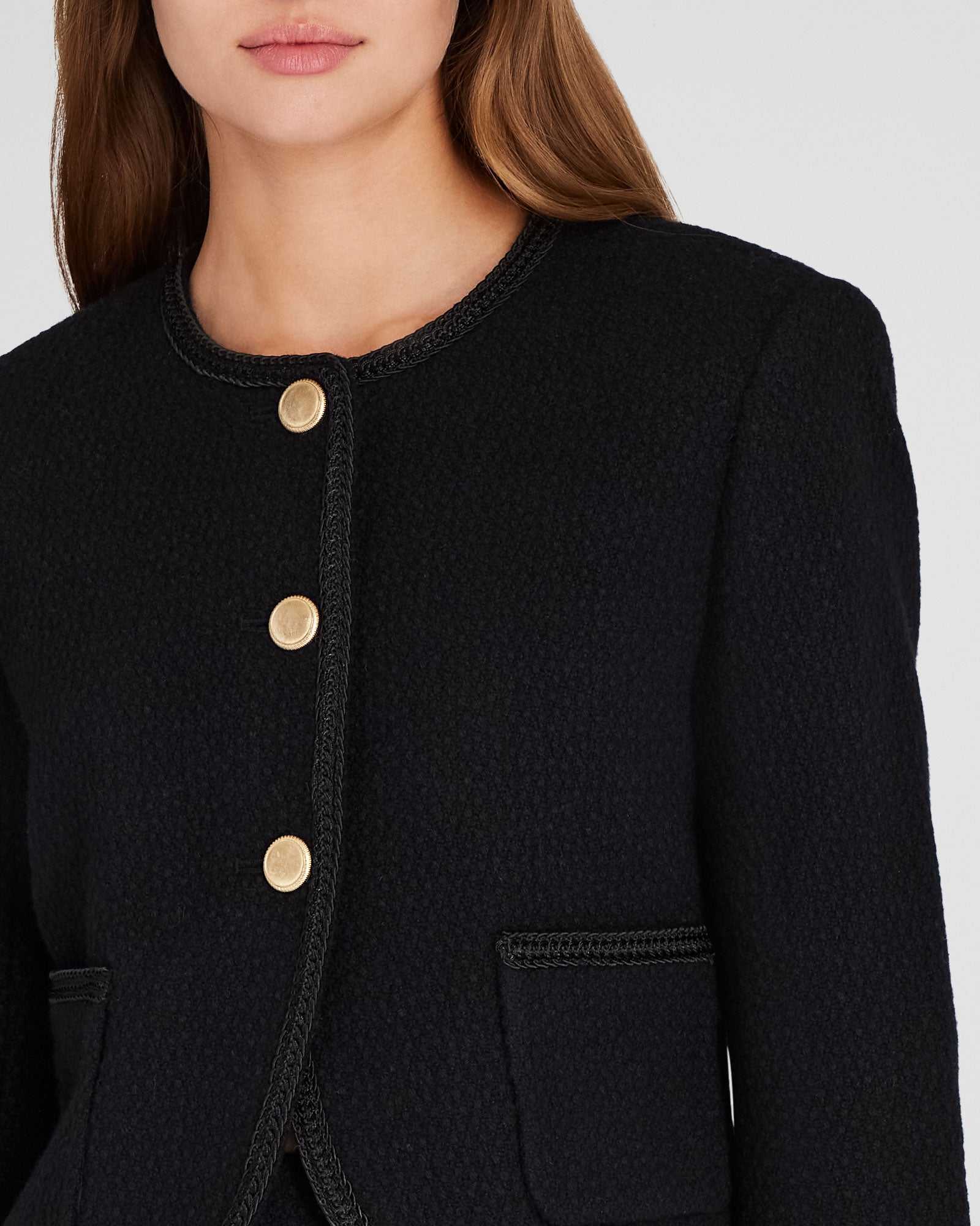 CLUB MONACO - Tweed Cutaway Jacket - Black