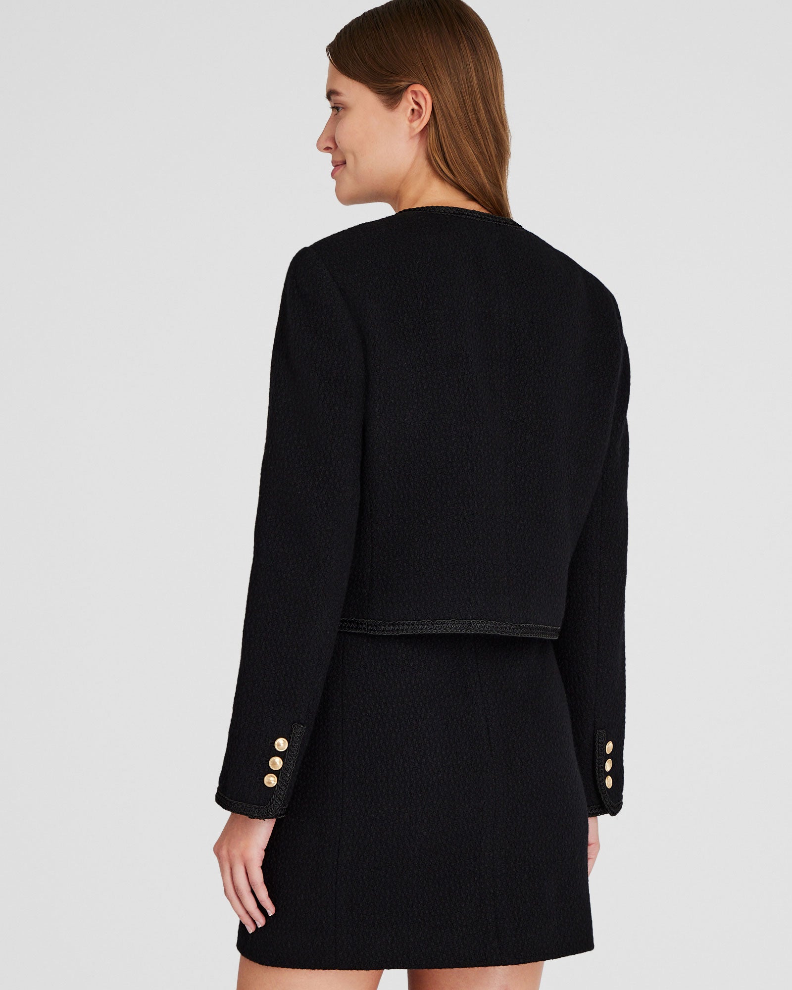 CLUB MONACO - Tweed Cutaway Jacket - Black