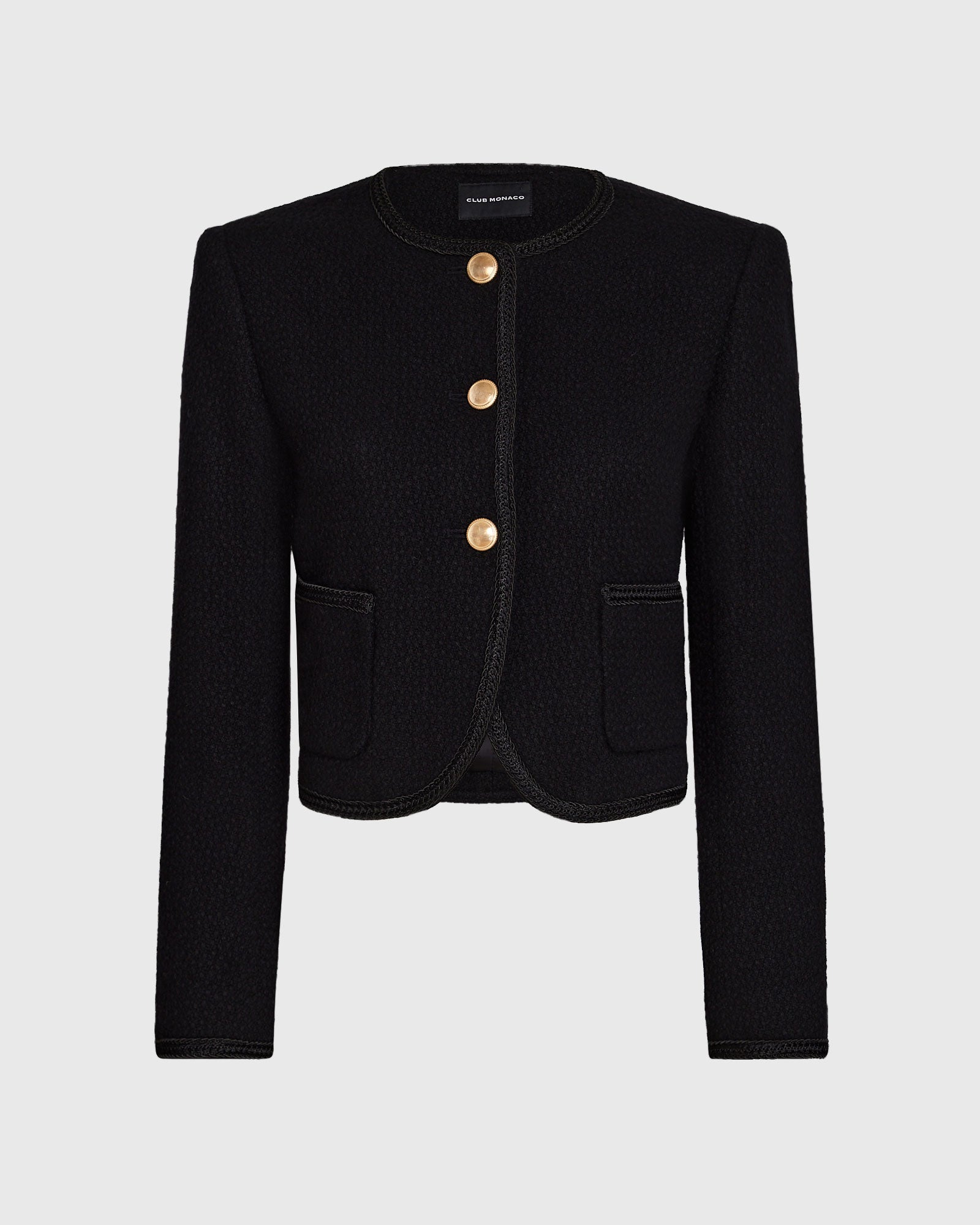 CLUB MONACO - Tweed Cutaway Jacket - Black