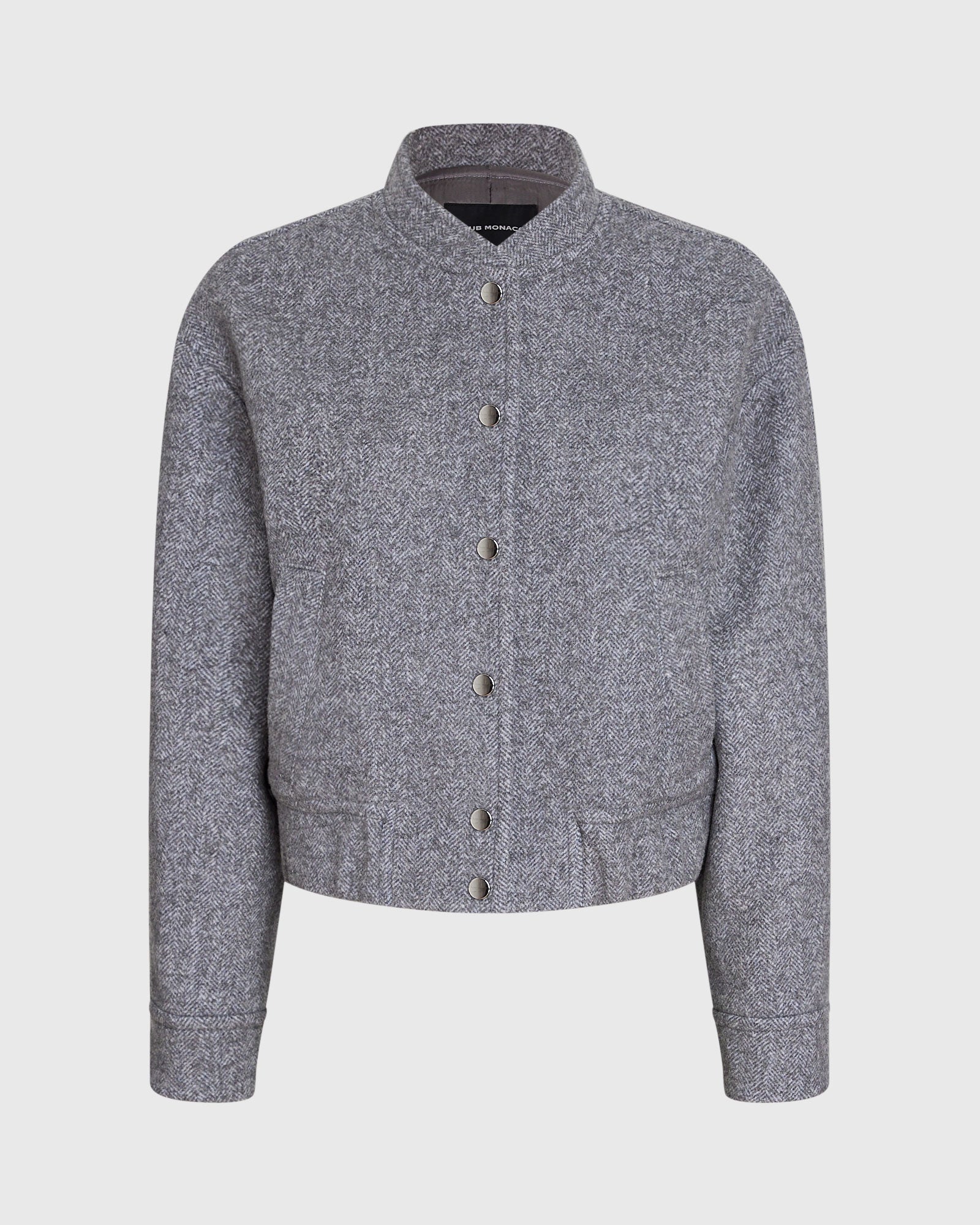 CLUB MONACO - Bomber en laine - Gris Chiné Moyen