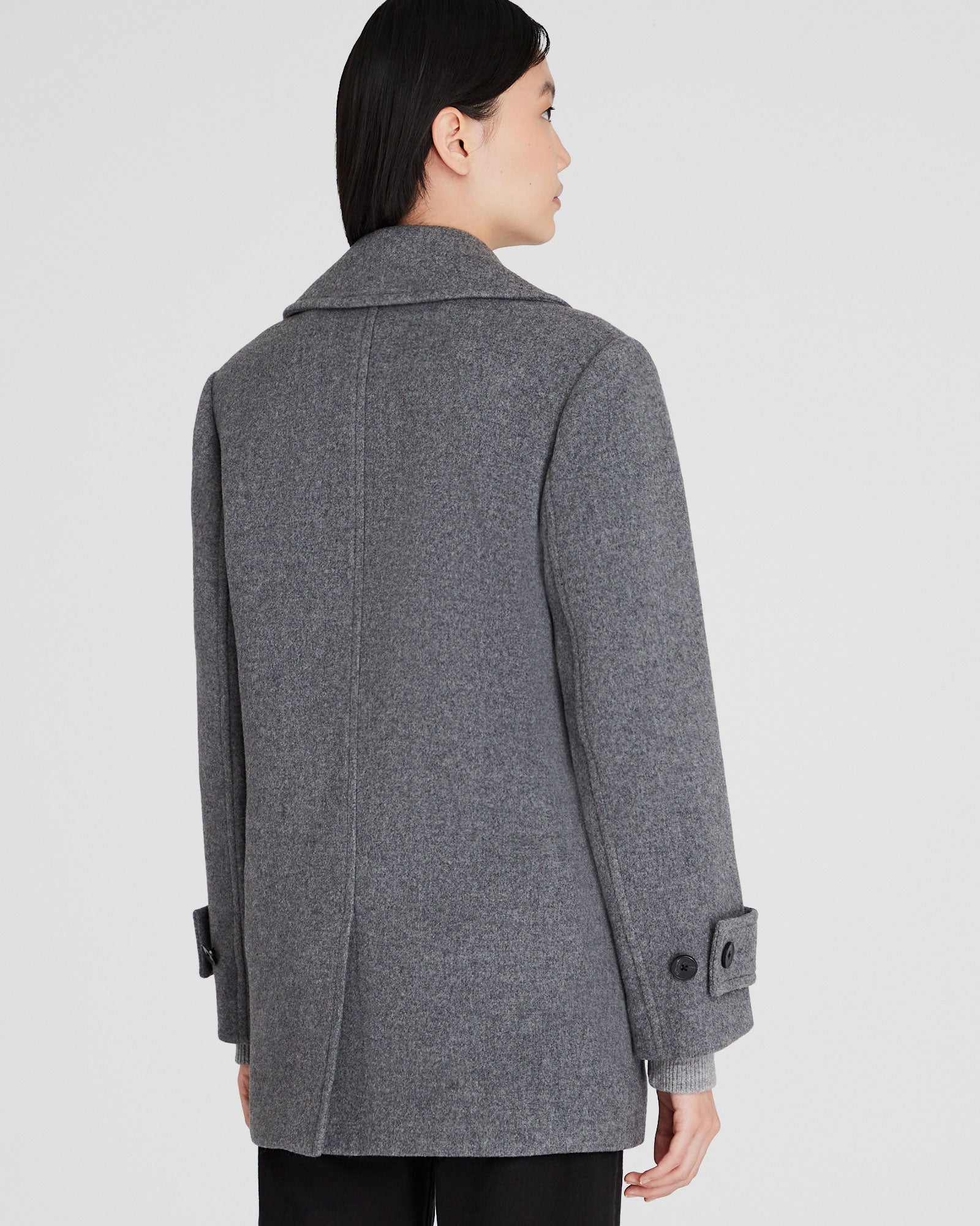 CLUB MONACO - Caban classique - Gris Chiné Moyen