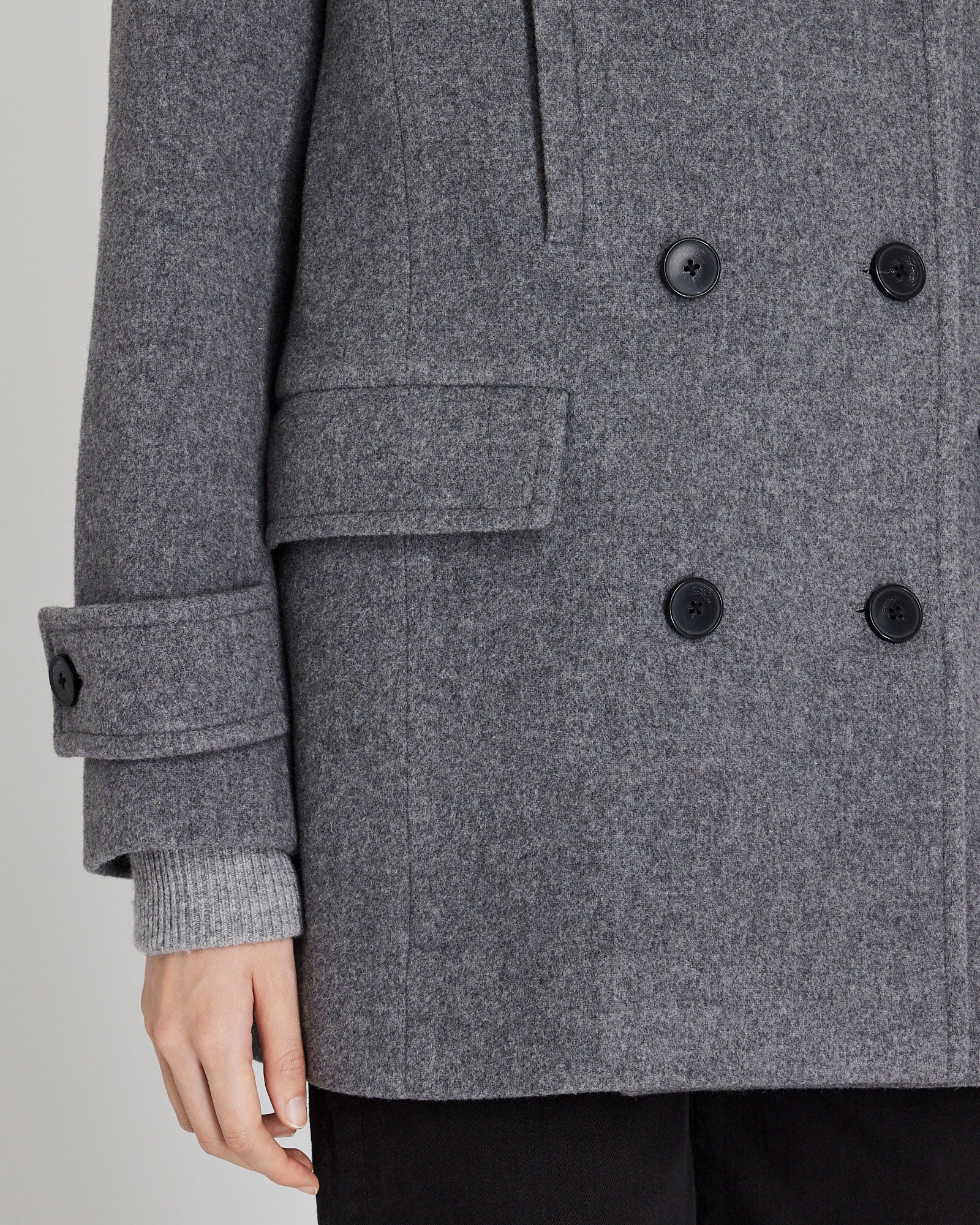 CLUB MONACO - Caban classique - Gris Chiné Moyen