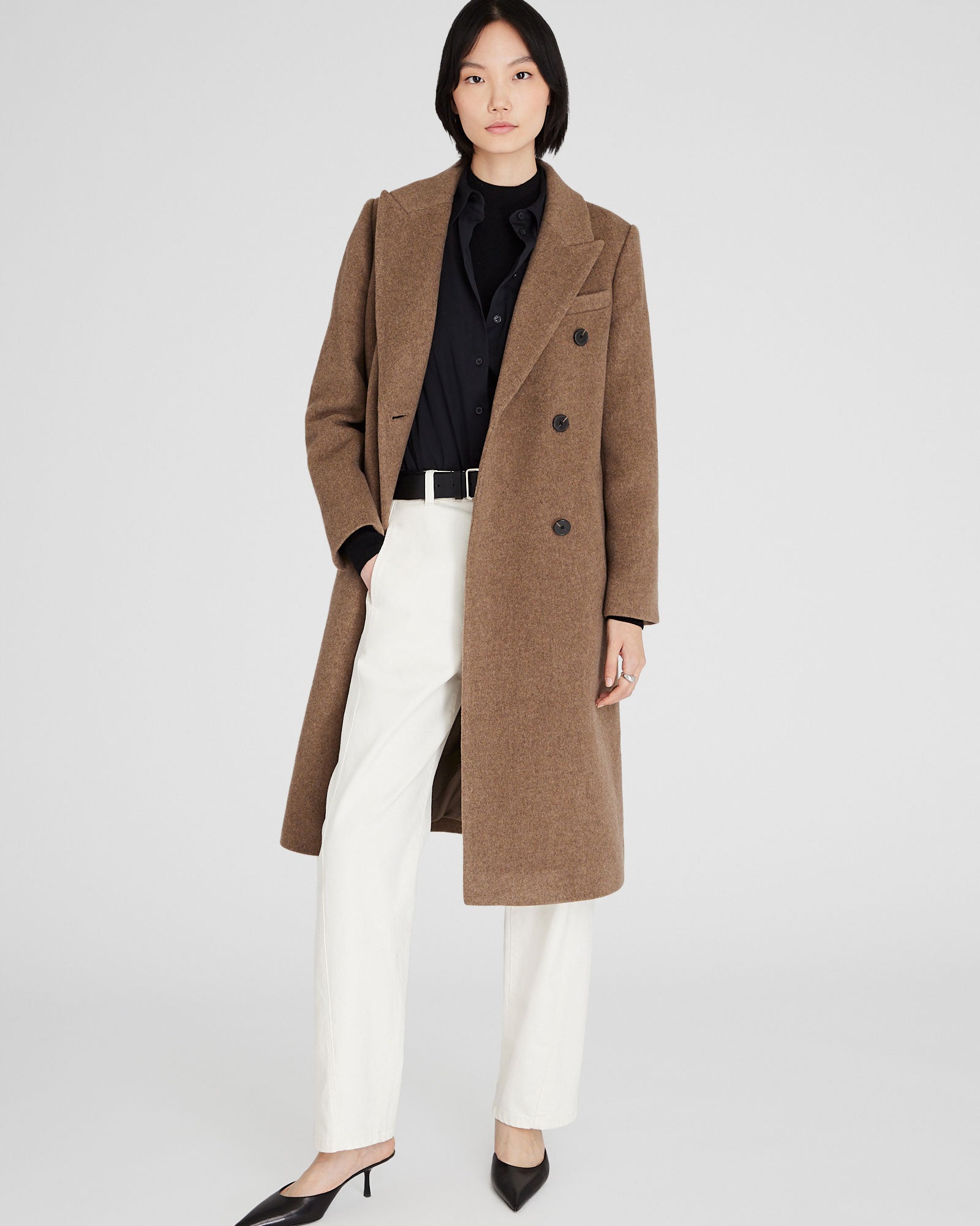 CLUB MONACO - Manteau double boutonnage à revers - Taupe