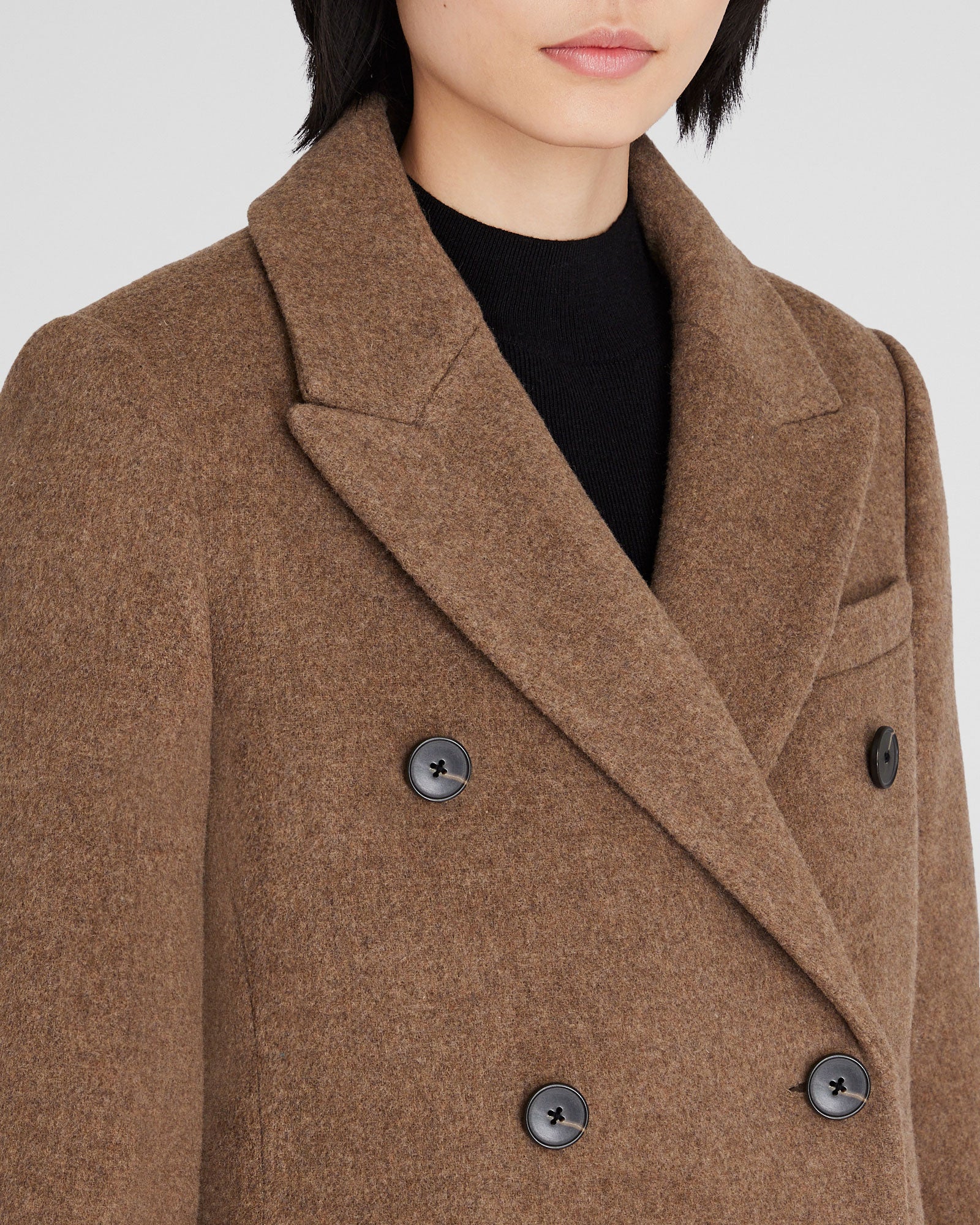 CLUB MONACO - Manteau double boutonnage à revers - Taupe
