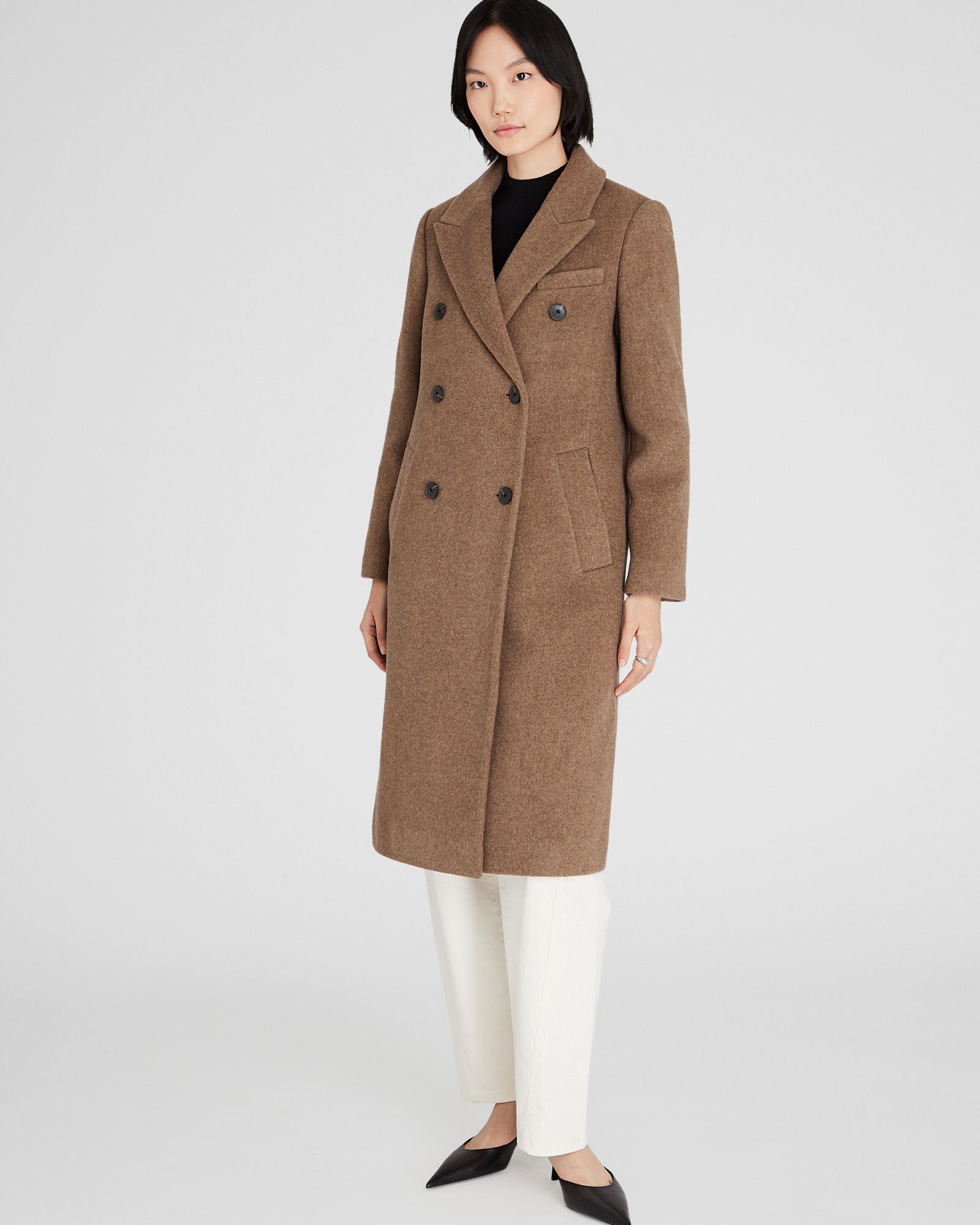 CLUB MONACO - Manteau double boutonnage à revers - Taupe