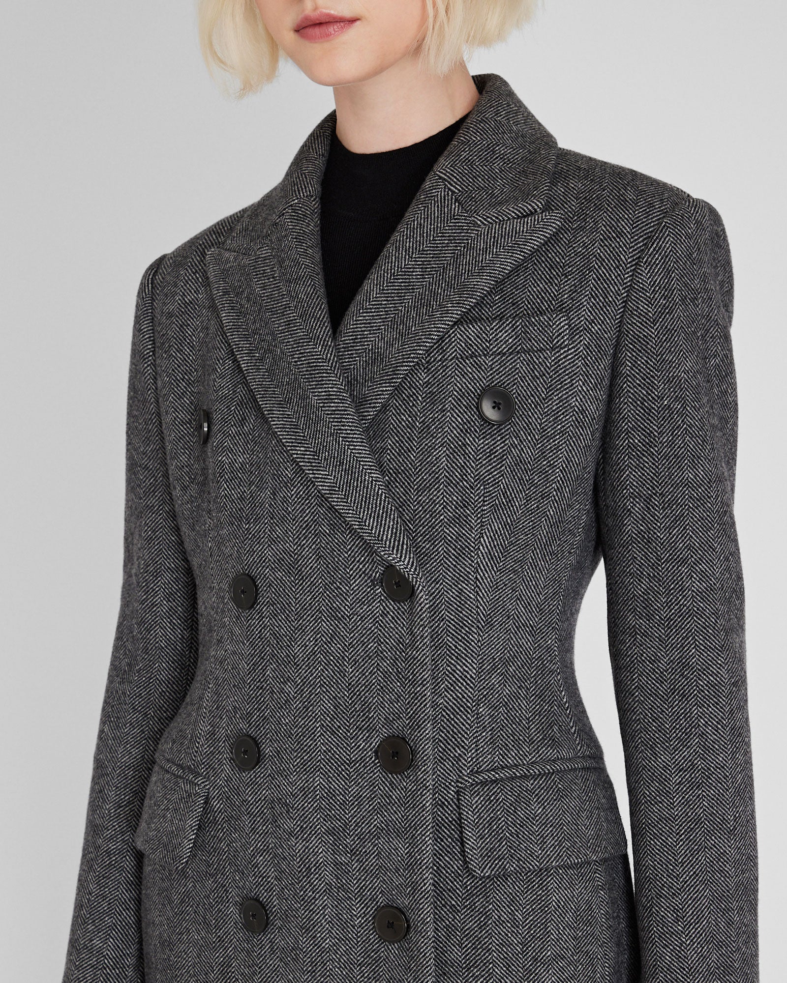 CLUB MONACO - Manteau en sergé à chevron - Anthracite