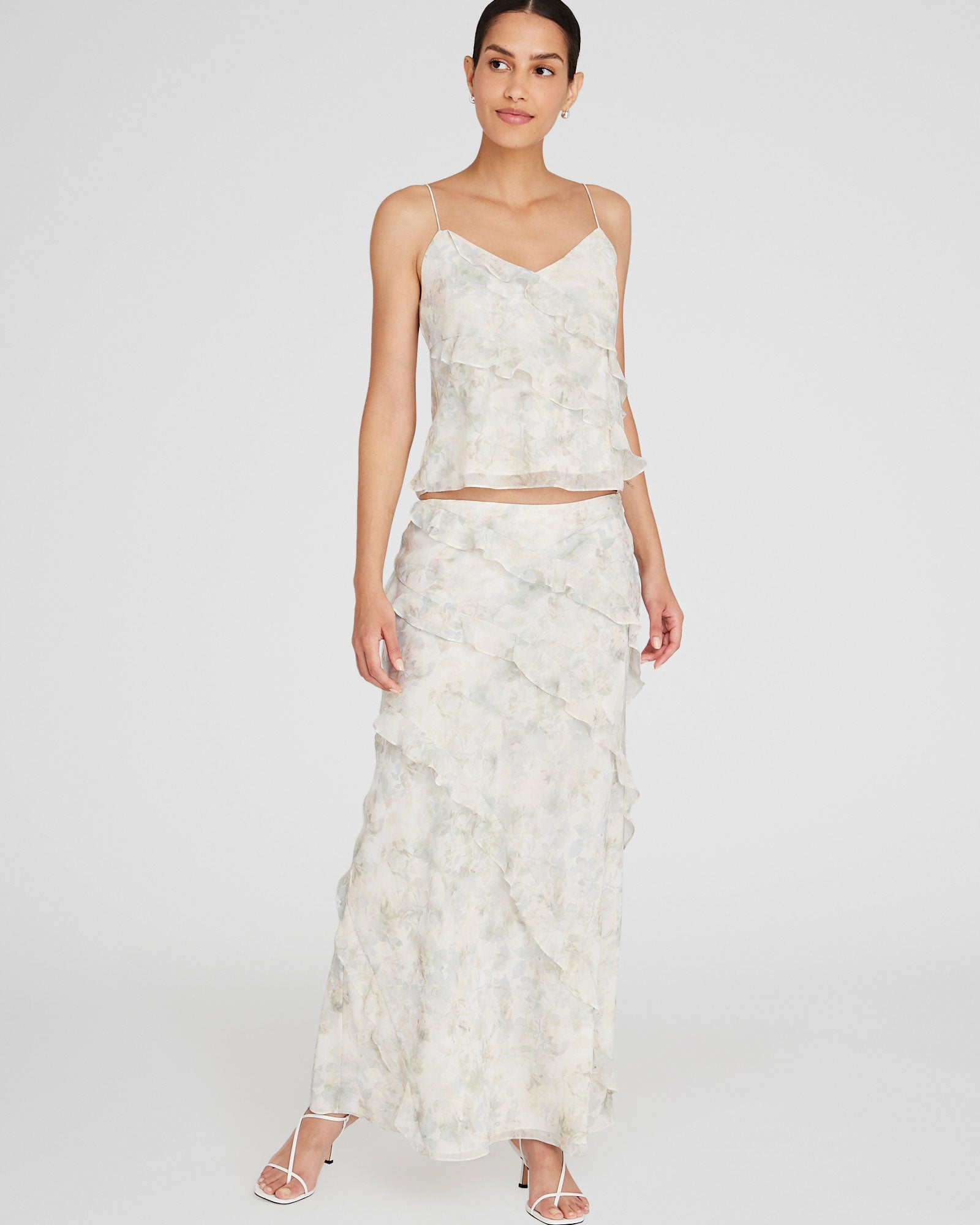 CLUB MONACO - Ruffle Detail Maxi Skirt - Cream Base