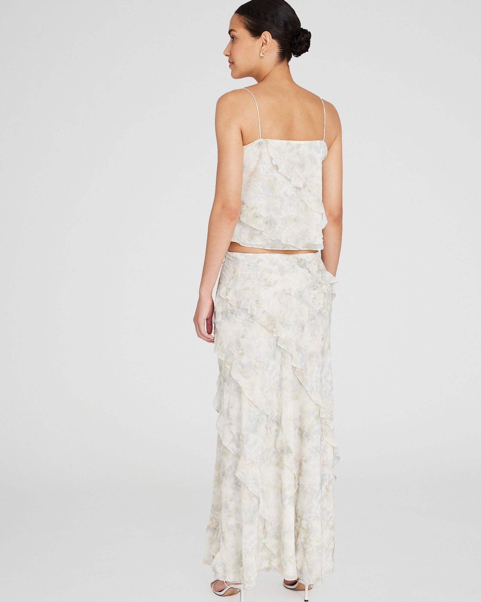 CLUB MONACO - Ruffle Detail Maxi Skirt - Cream Base