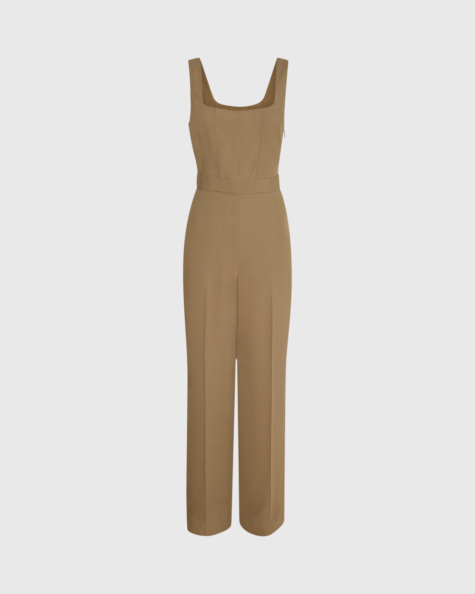 CLUB MONACO - Crepe Square-Neck Jumpsuit - Olive Pit