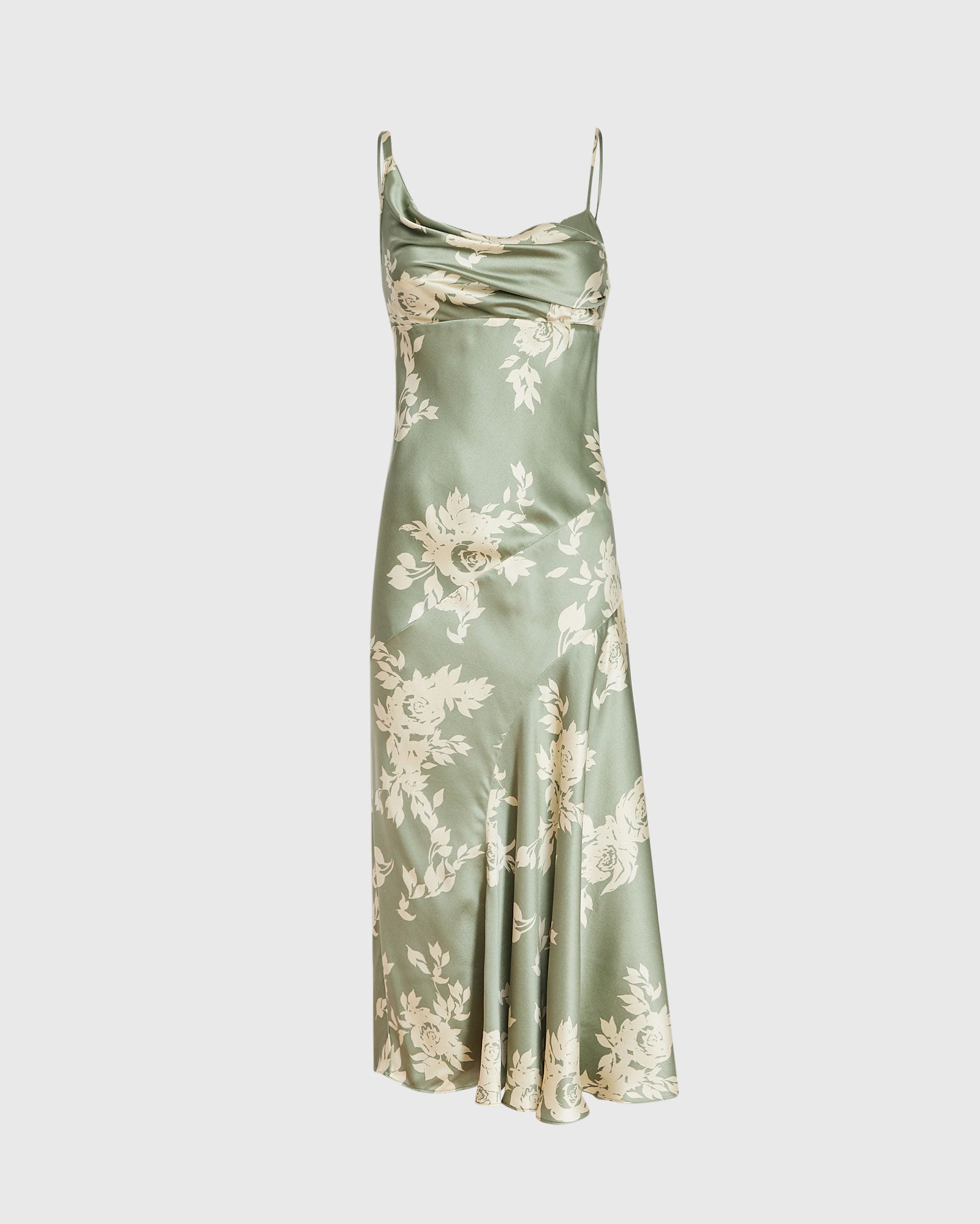 CLUB MONACO - Drape Shoulder Silk Maxi Dress - Sea Spray