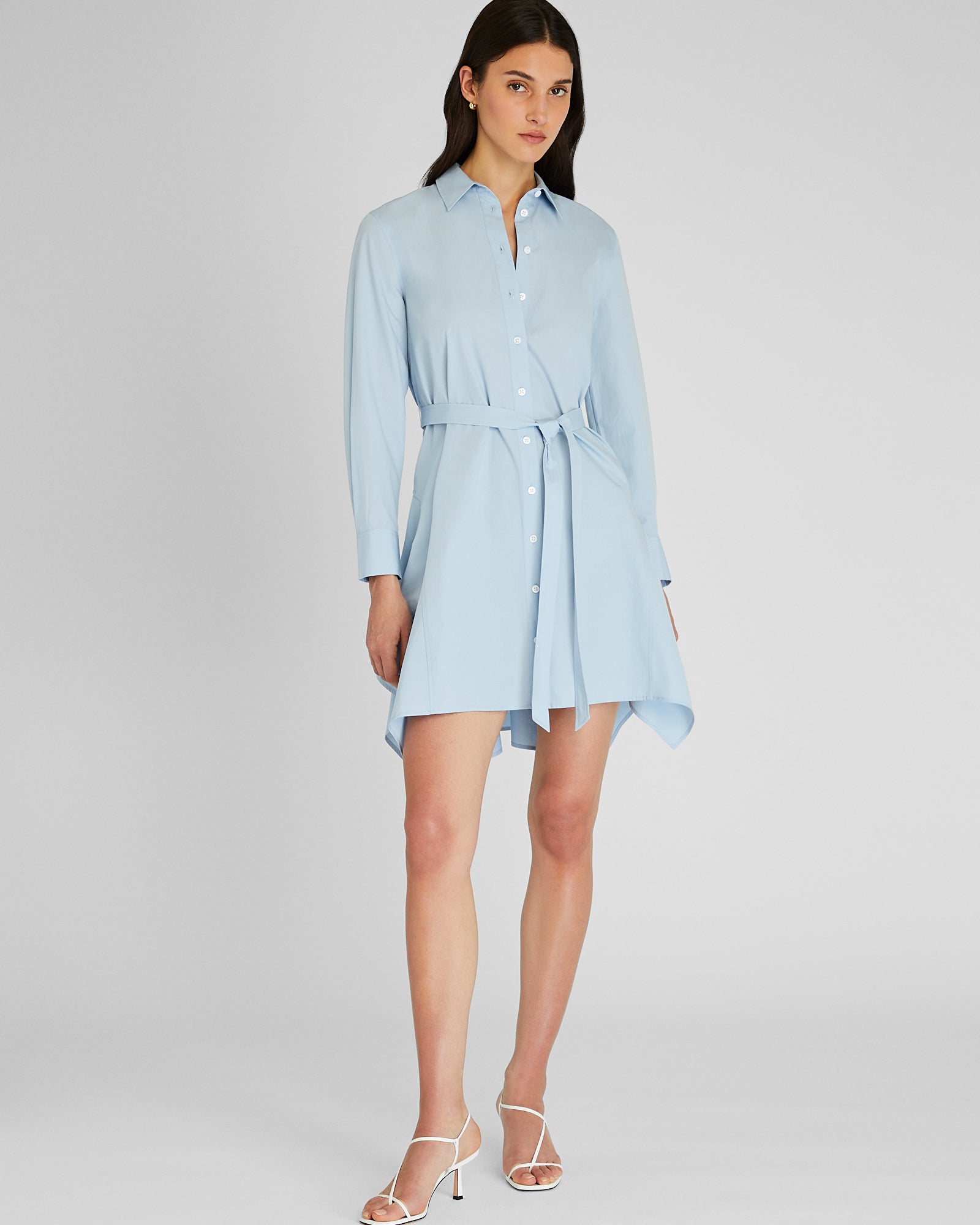 CLUB MONACO - Trapeze Shirt Dress - Oxford Blue
