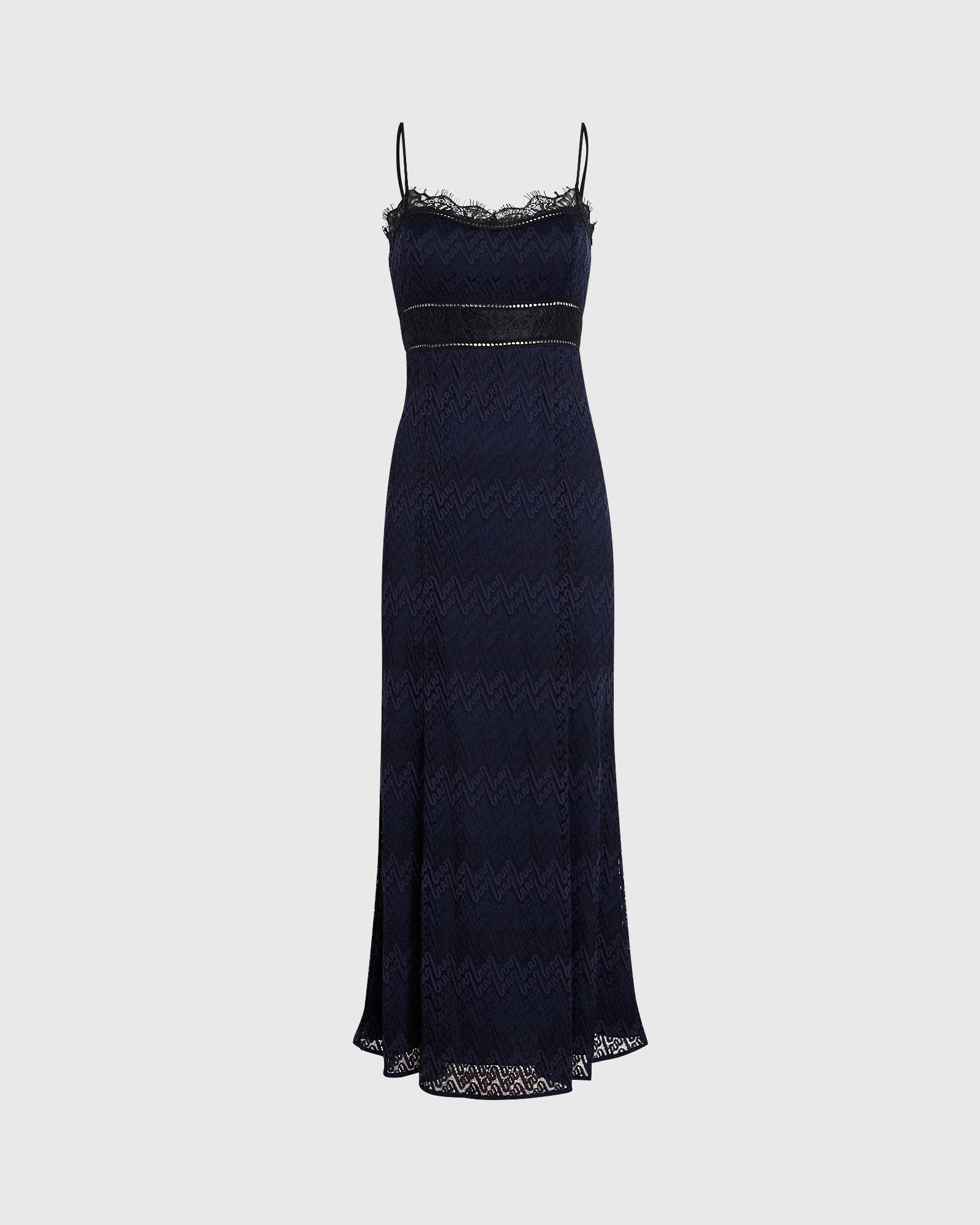 CLUB MONACO - Robe midi à insertions en dentelle - Combo noir grillé