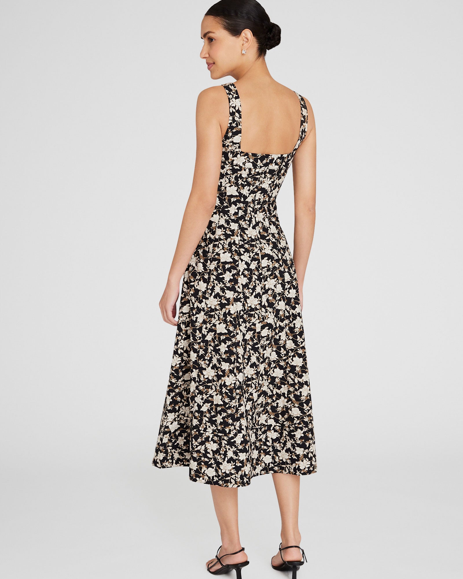 CLUB MONACO - Robe midi à col carré imprimée - Mélange blax