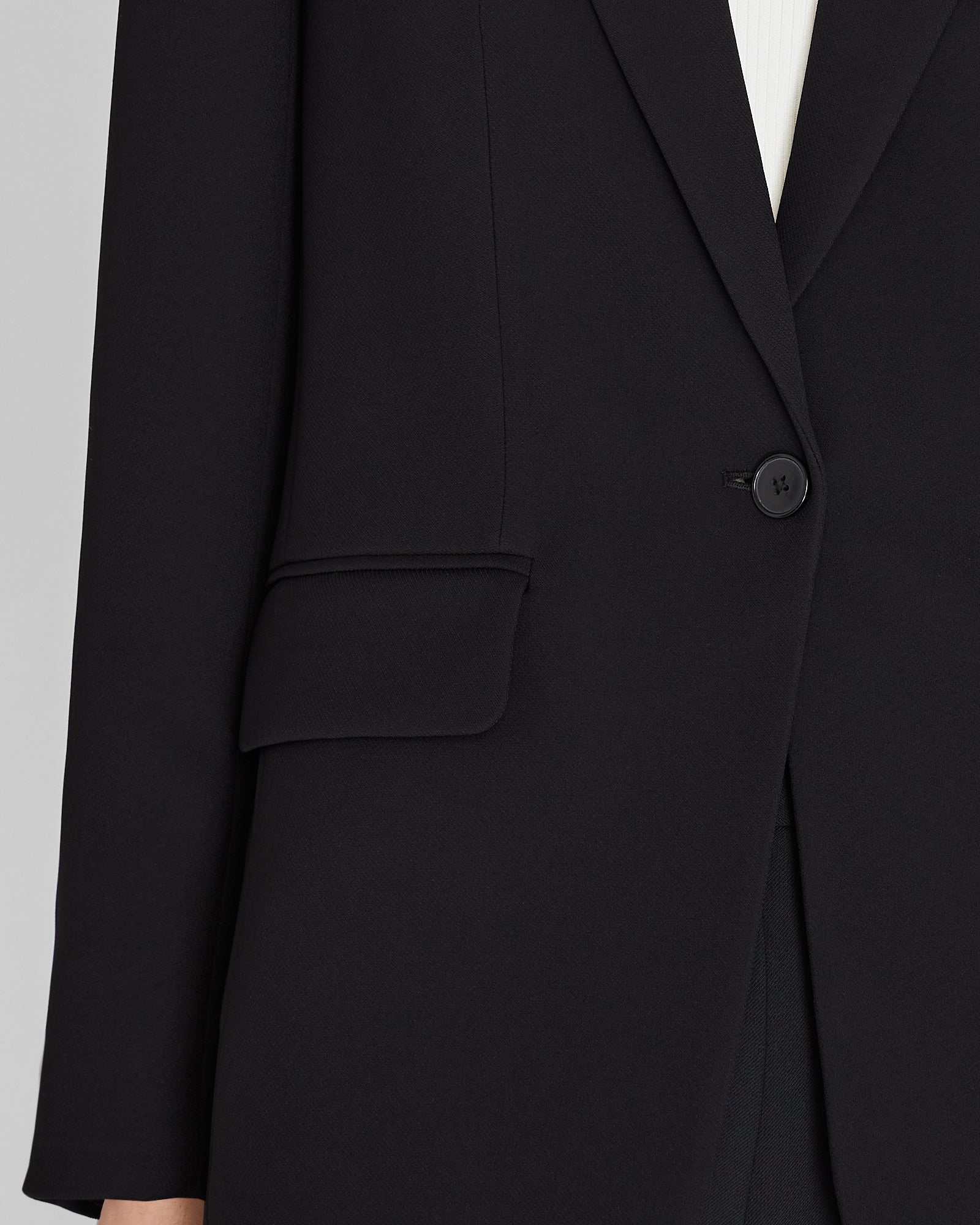 CLUB MONACO - Blazer en crêpe décontracté à simple boutonnage - Noir