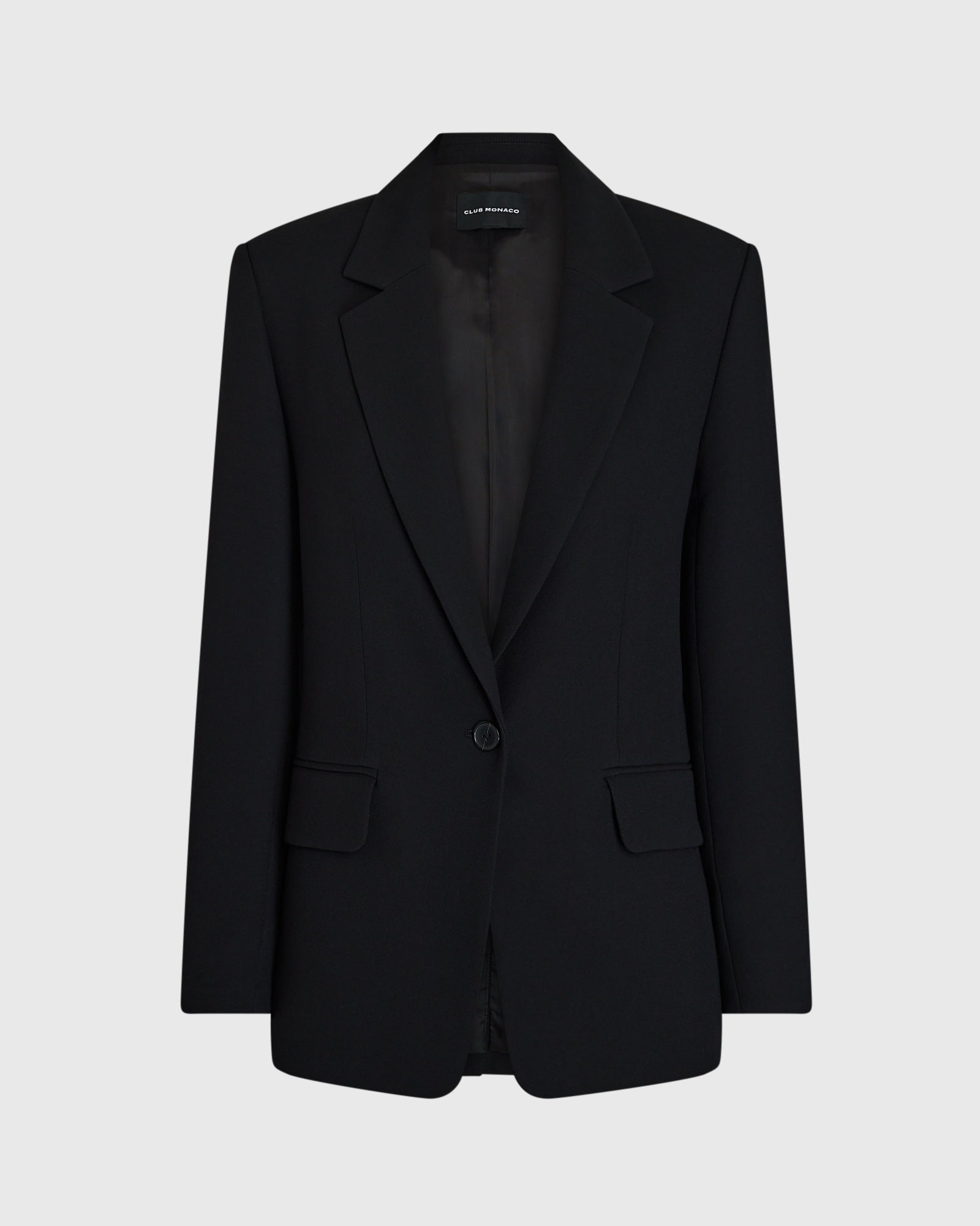 CLUB MONACO - Blazer en crêpe décontracté à simple boutonnage - Noir