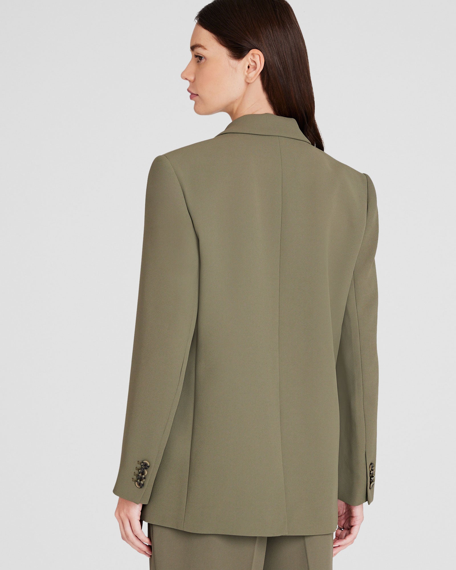 CLUB MONACO - Blazer en crêpe décontracté à simple boutonnage - Noyau d'Olive