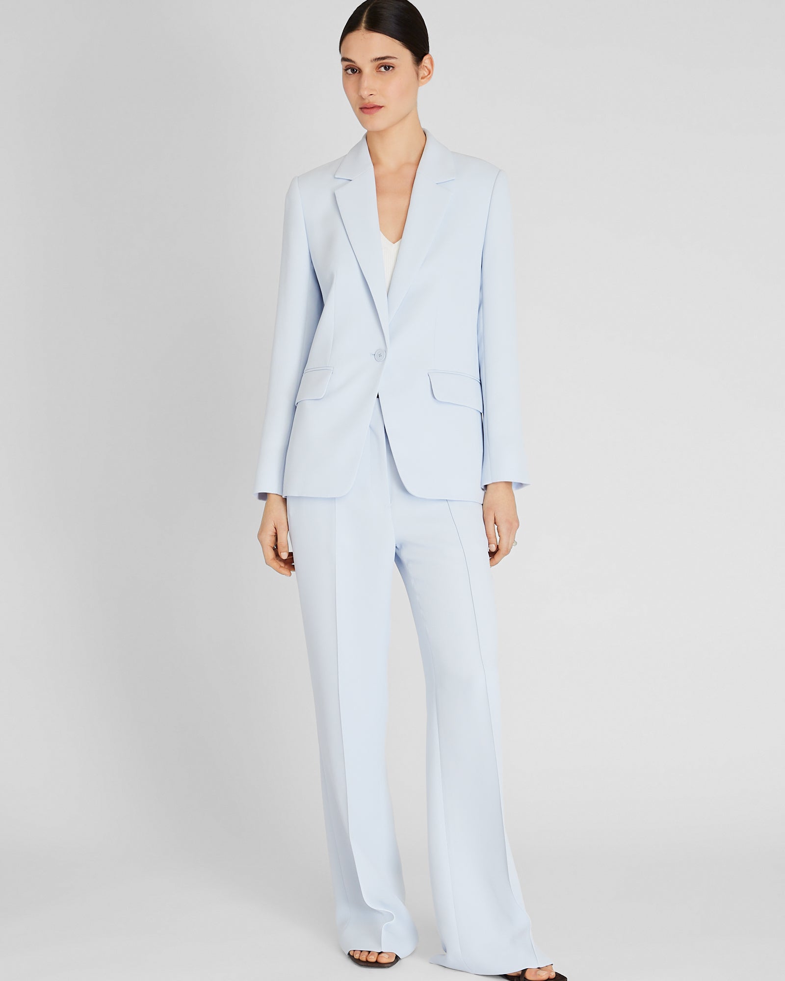 CLUB MONACO - Relaxed Single-Breasted Crepe Blazer - Sky Light