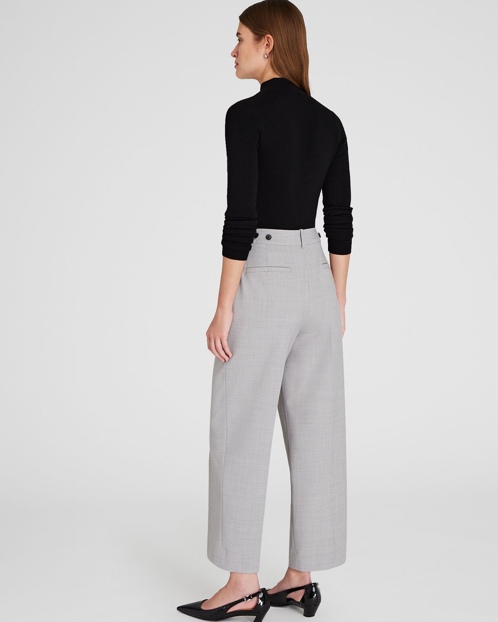 CLUB MONACO - Pantalon à détails à languettes - Gris Chiné