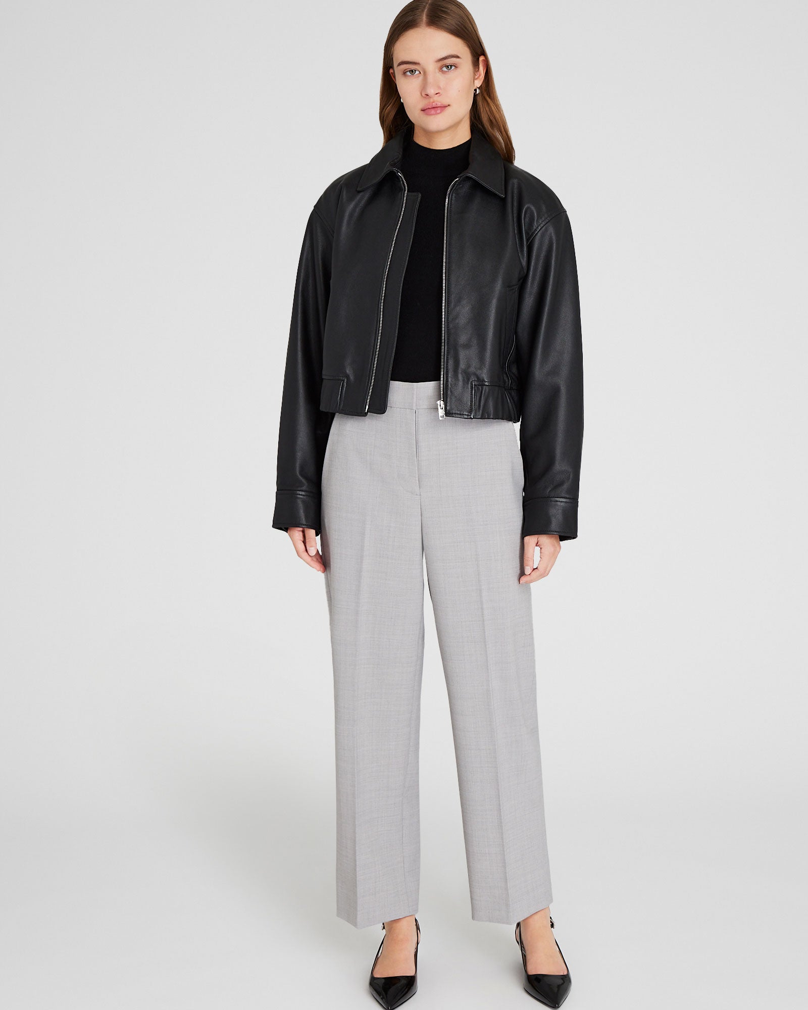 CLUB MONACO - Pantalon à détails à languettes - Gris Chiné