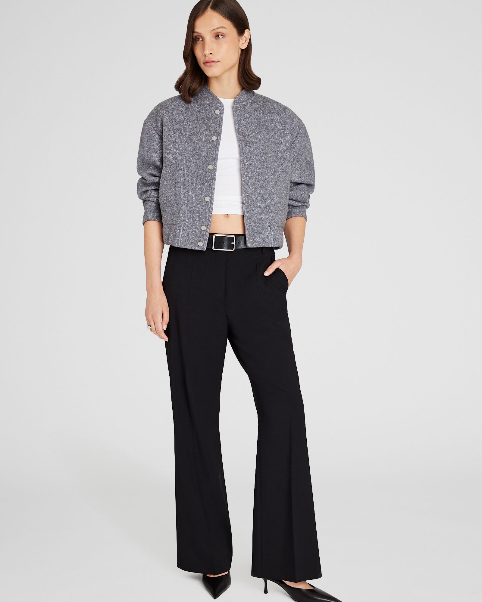CLUB MONACO - Relaxed Flare Borrem Pant - Black