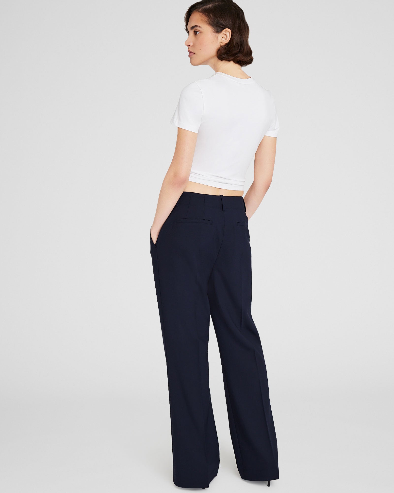 CLUB MONACO - Relaxed Flare Borrem Pant - Navy