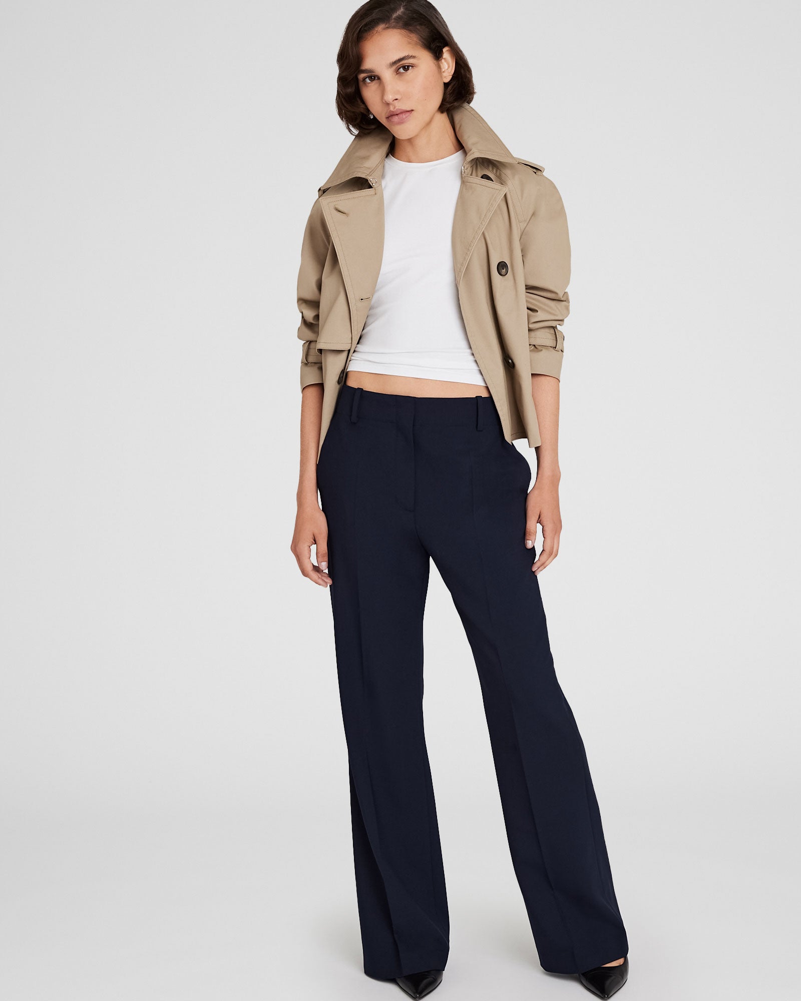 CLUB MONACO - Relaxed Flare Borrem Pant - Navy