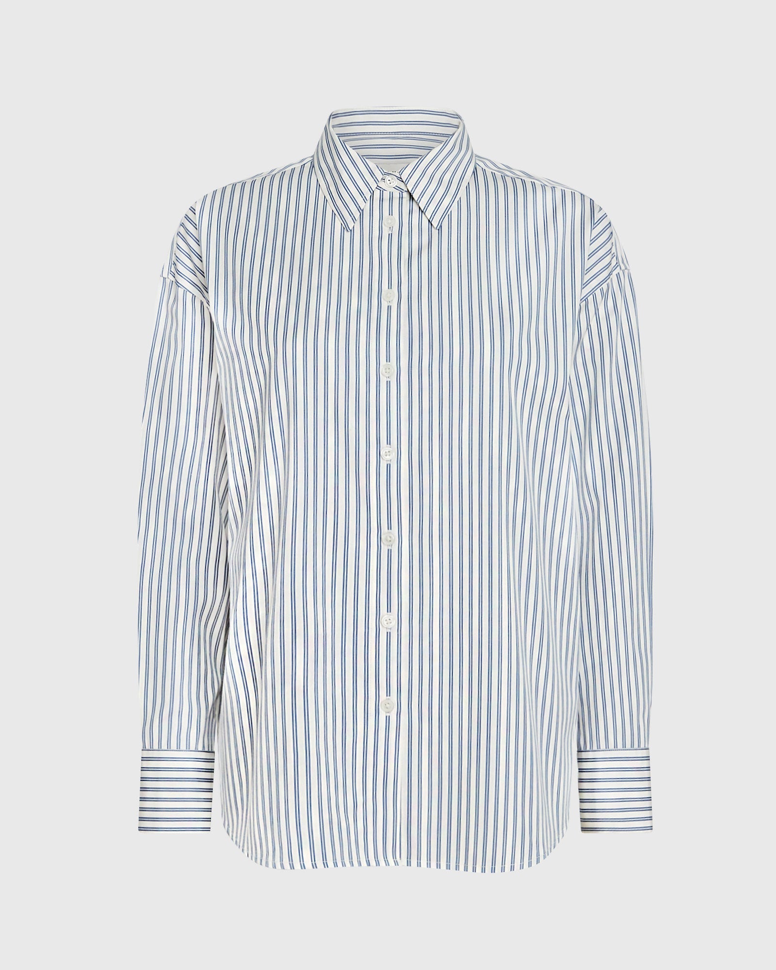 CLUB MONACO - Chemise classique rayée à boutons - Base Blanche Rayée