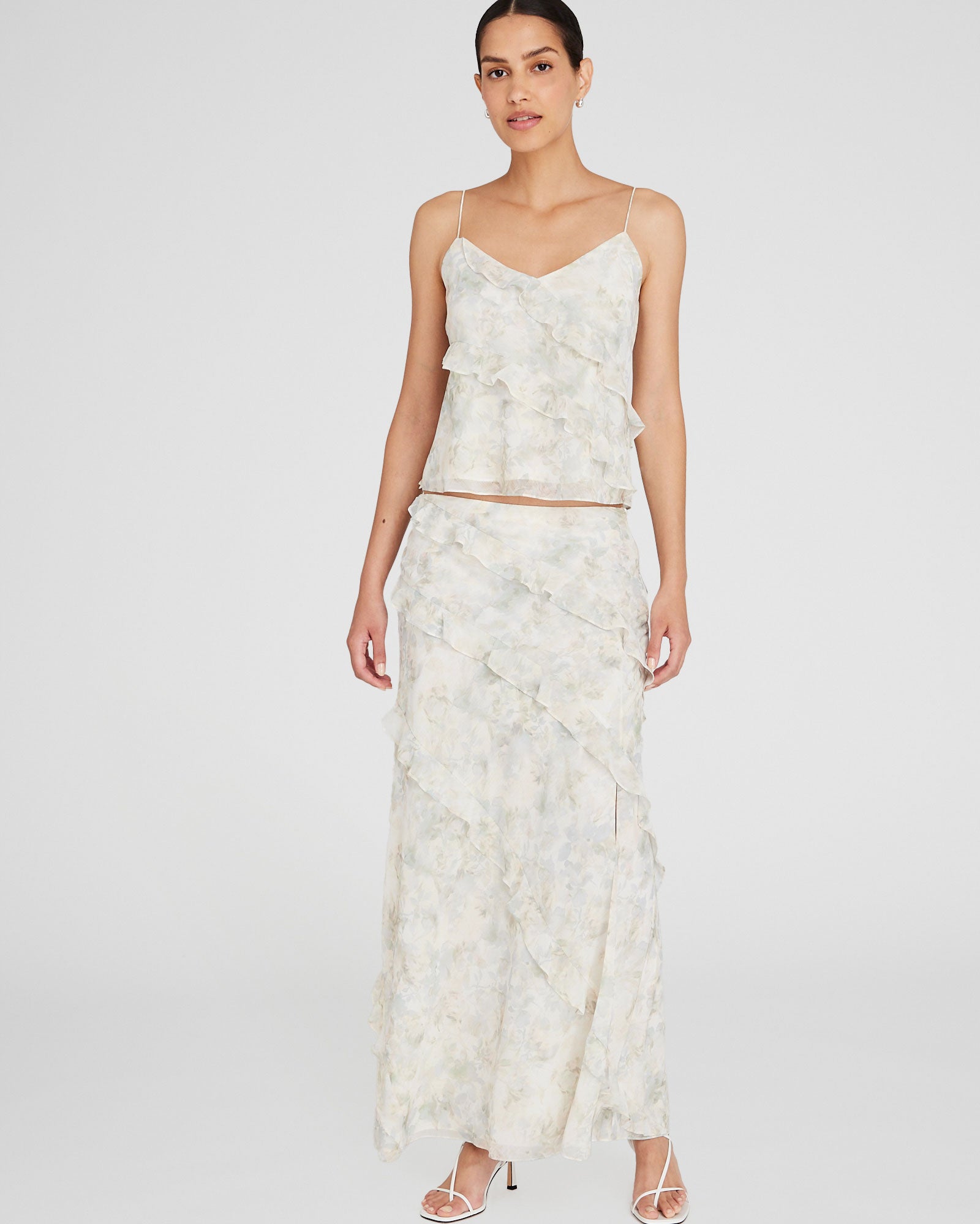 CLUB MONACO - Ruffle Front Cami - Cream Base
