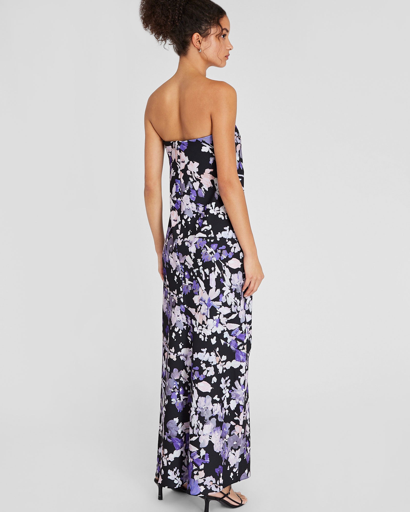 CLUB MONACO - Robe longue imprimée sans bretelles - Mélange violet
