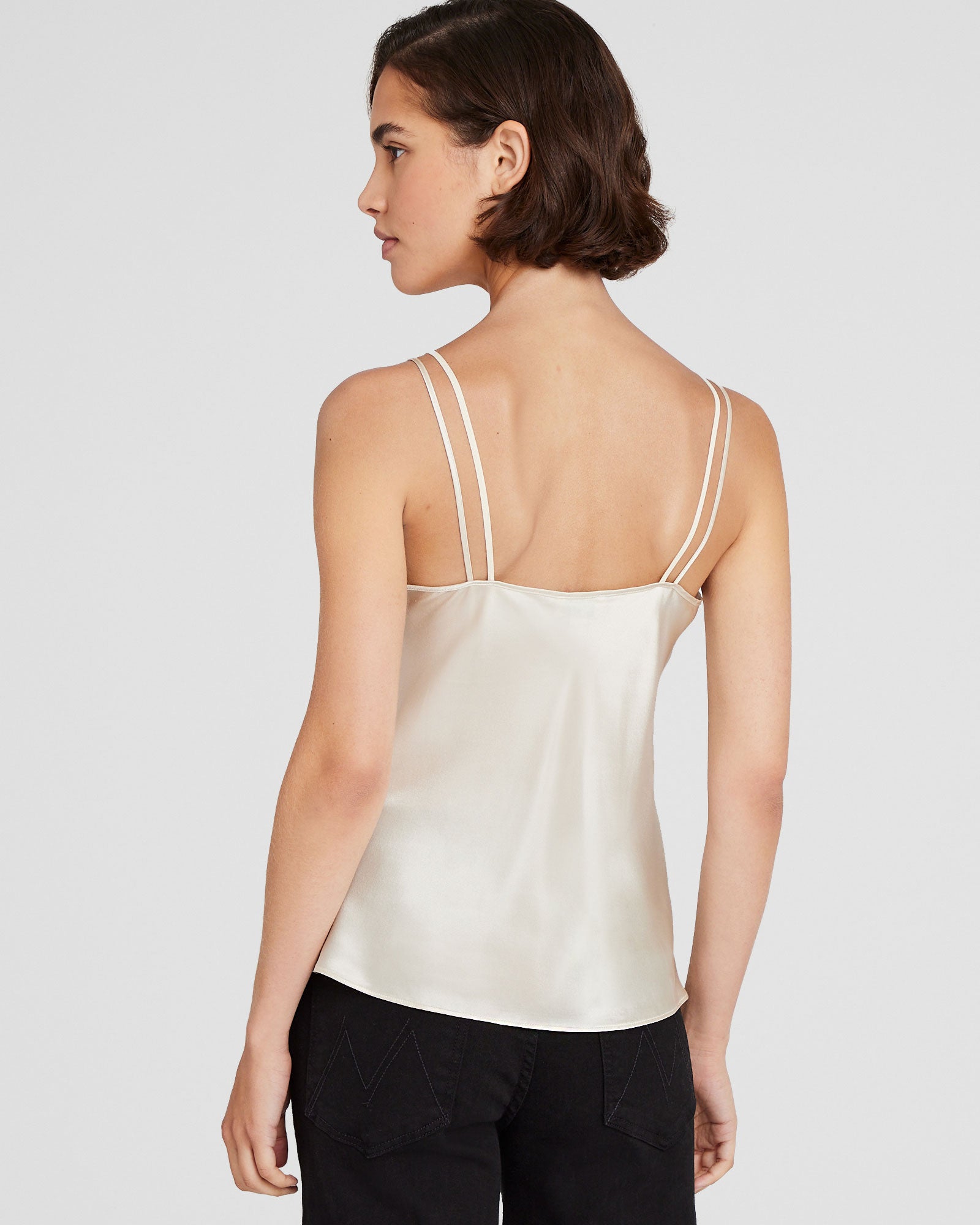 CLUB MONACO - Camisole en charmeuse de soie à double encolure - Bouleau