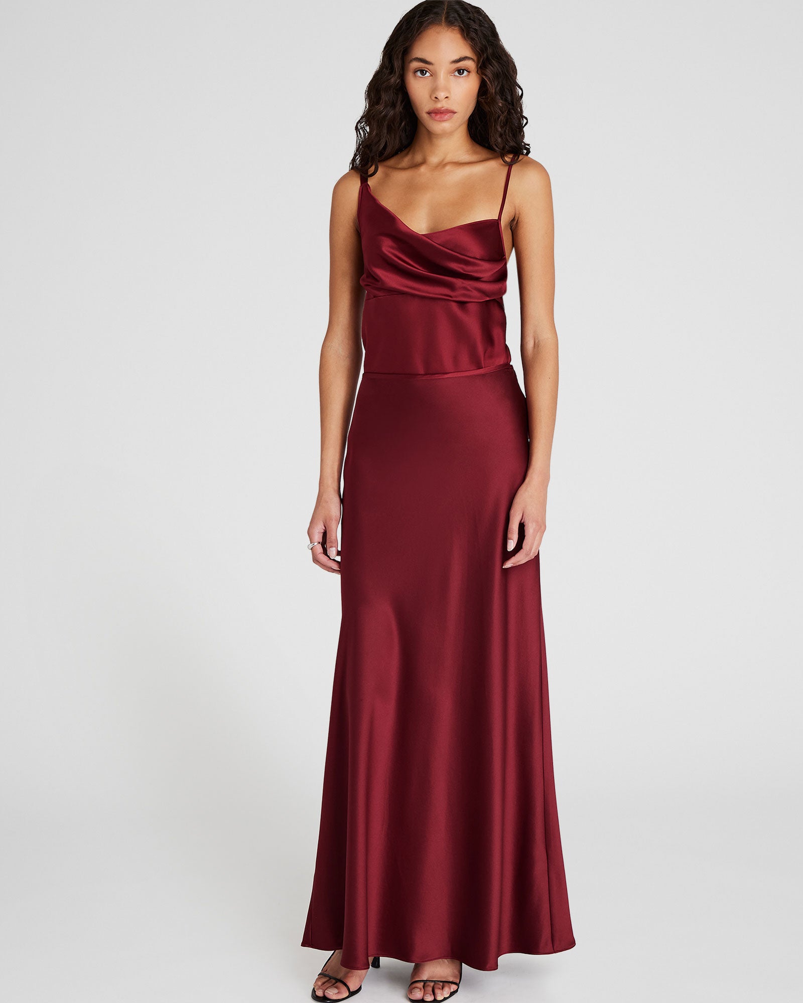 CLUB MONACO - Silk Charmeuse Drape Shoulder Cami - Maroon