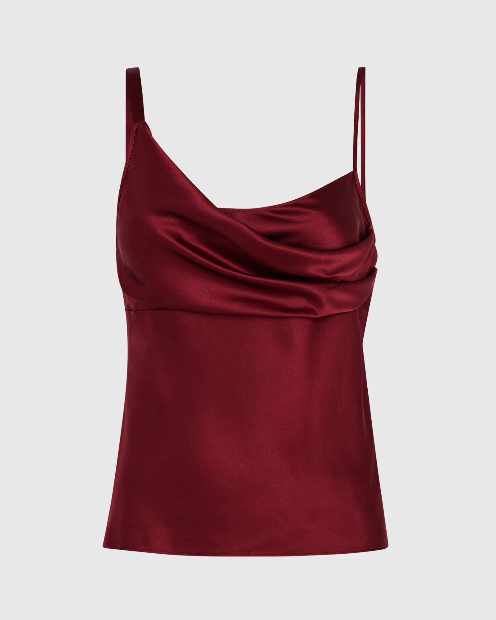 CLUB MONACO - Silk Charmeuse Drape Shoulder Cami - Maroon