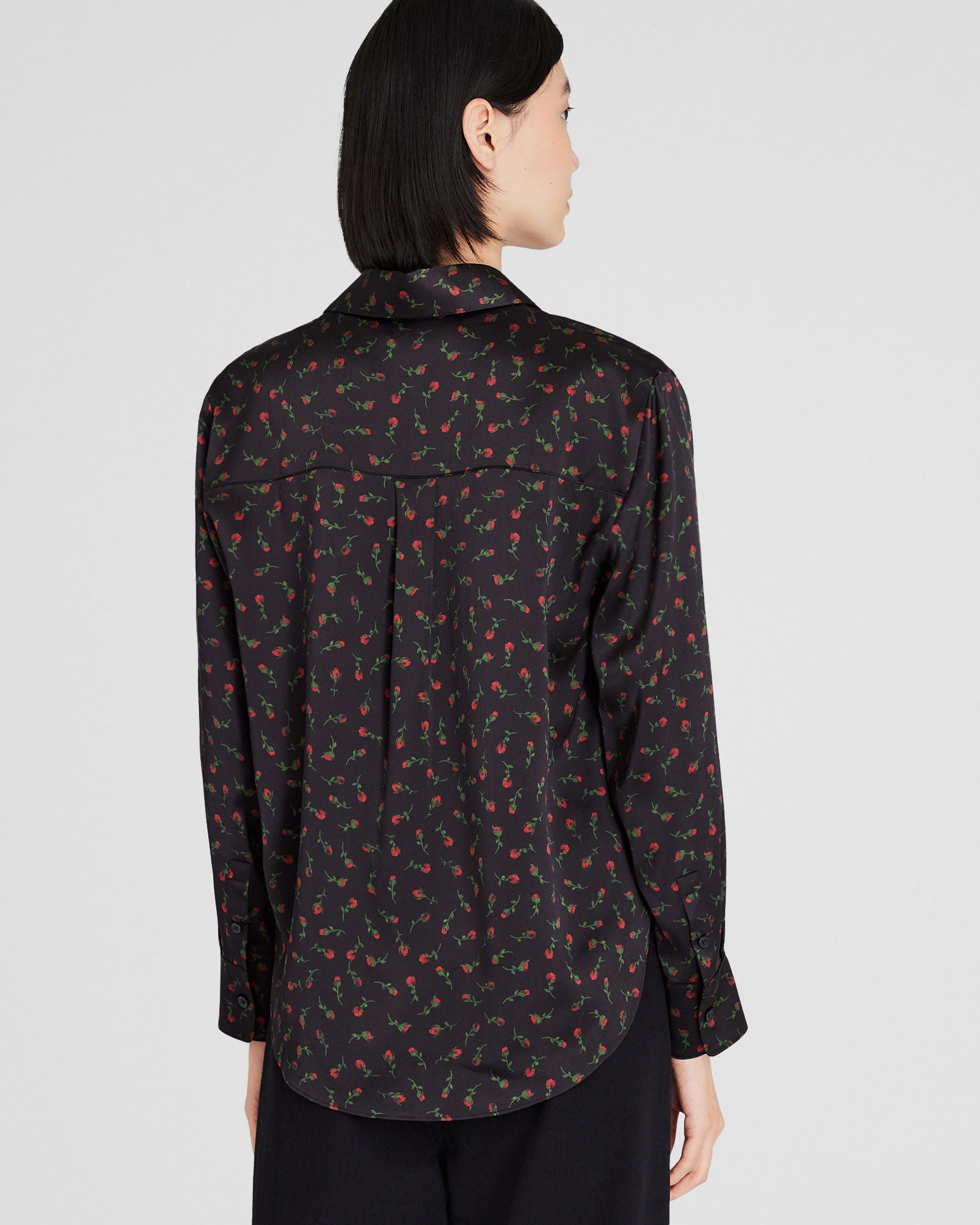 CLUB MONACO - Chemise boutonnée en soie fleurie - Porto