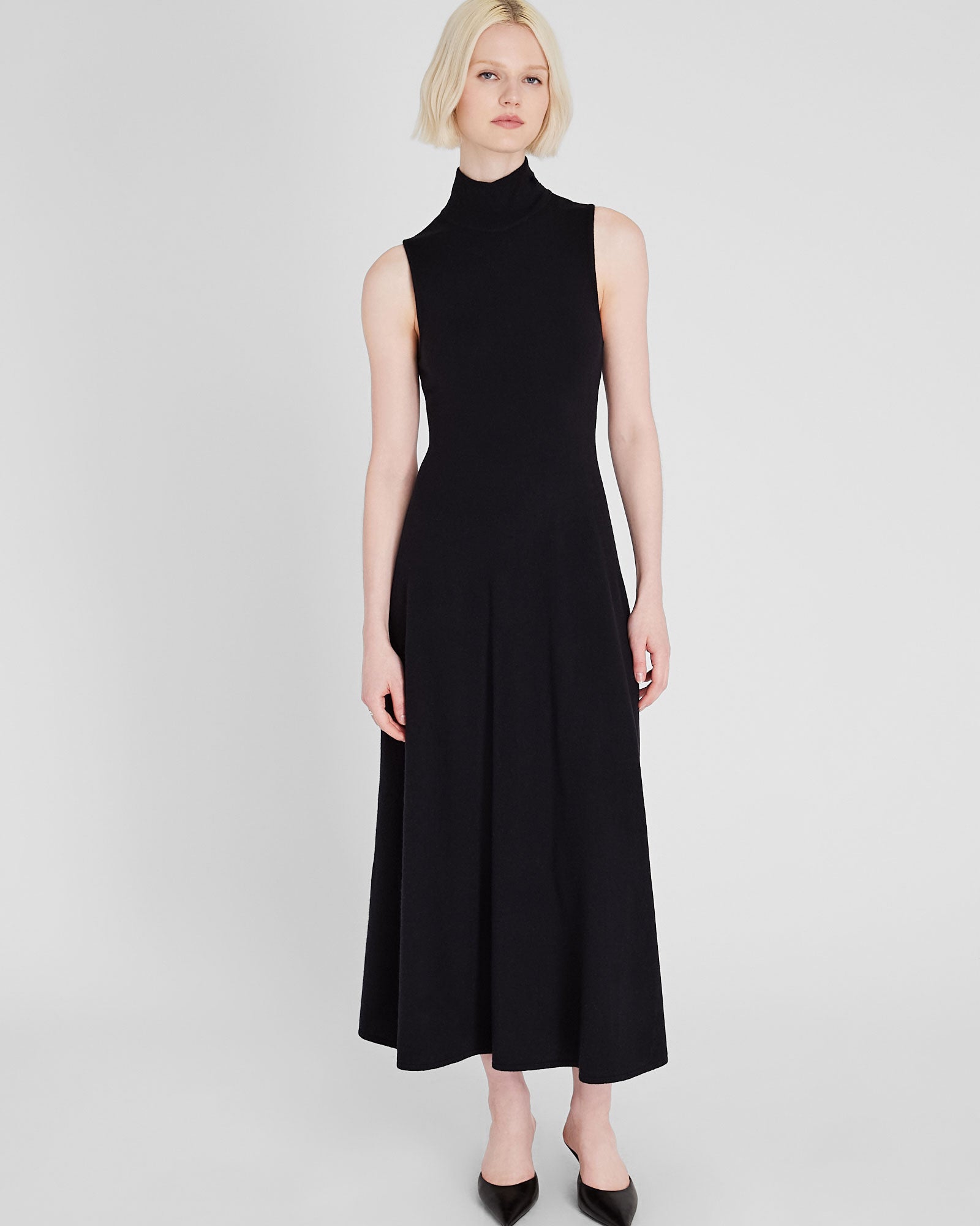CLUB MONACO - Robe à col roulé sans manches - Noir