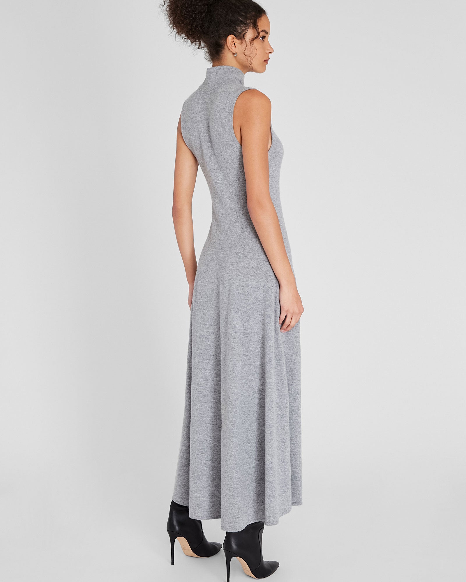 CLUB MONACO - Sleeveless Turtleneck Maxi Dress - Heather Grey