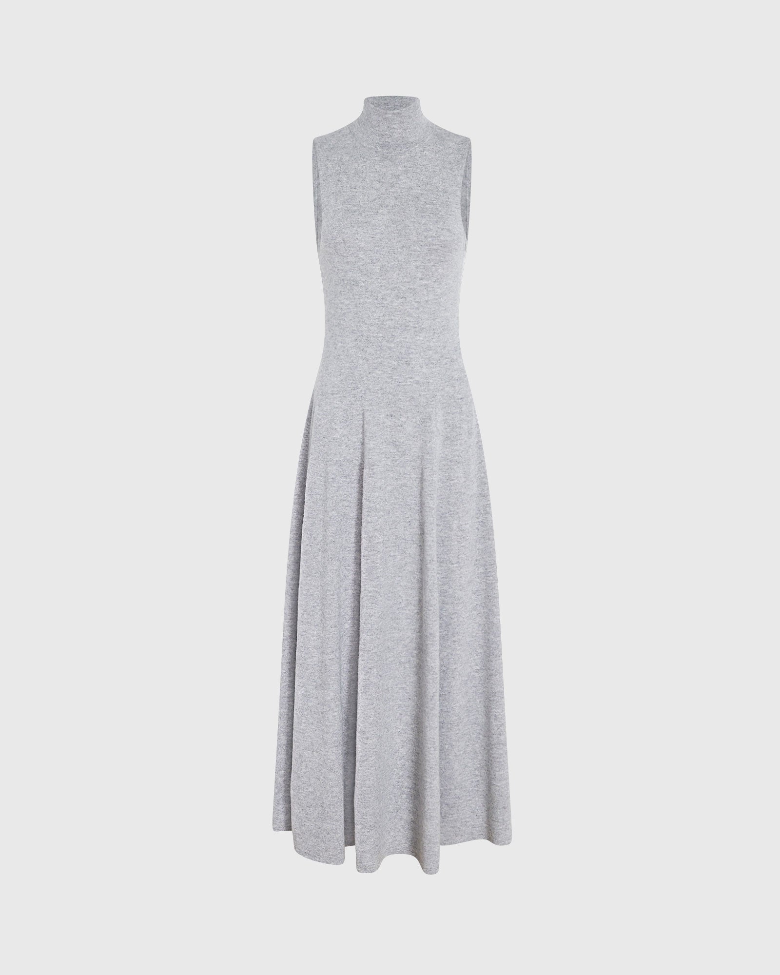 CLUB MONACO - Sleeveless Turtleneck Maxi Dress - Heather Grey