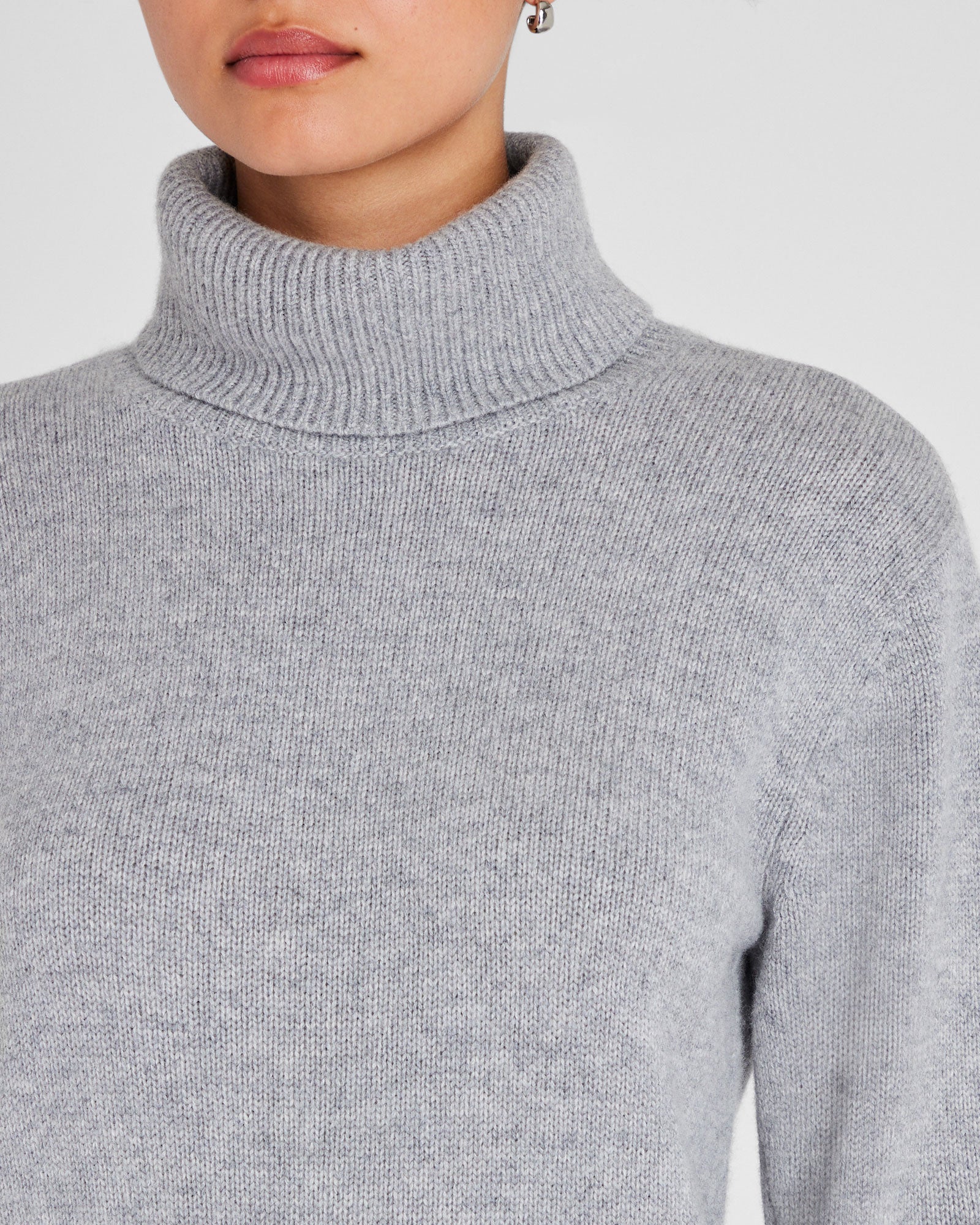 CLUB MONACO - Wool-Cashmere Blend Mini Turtleneck Dress - Medium Heather Grey