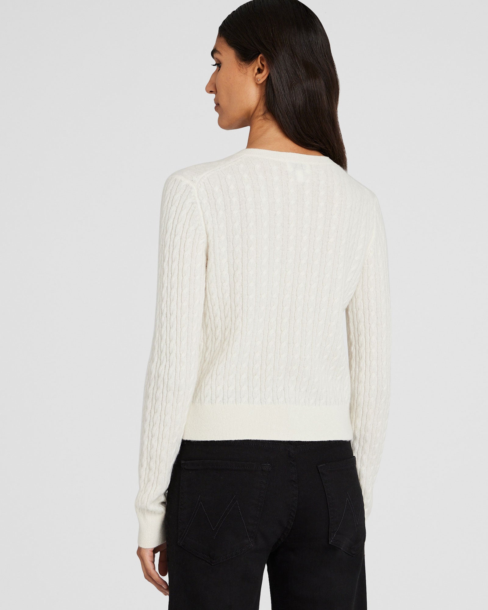 CLUB MONACO - Cashmere Mini Cable Cardigan - Ivory
